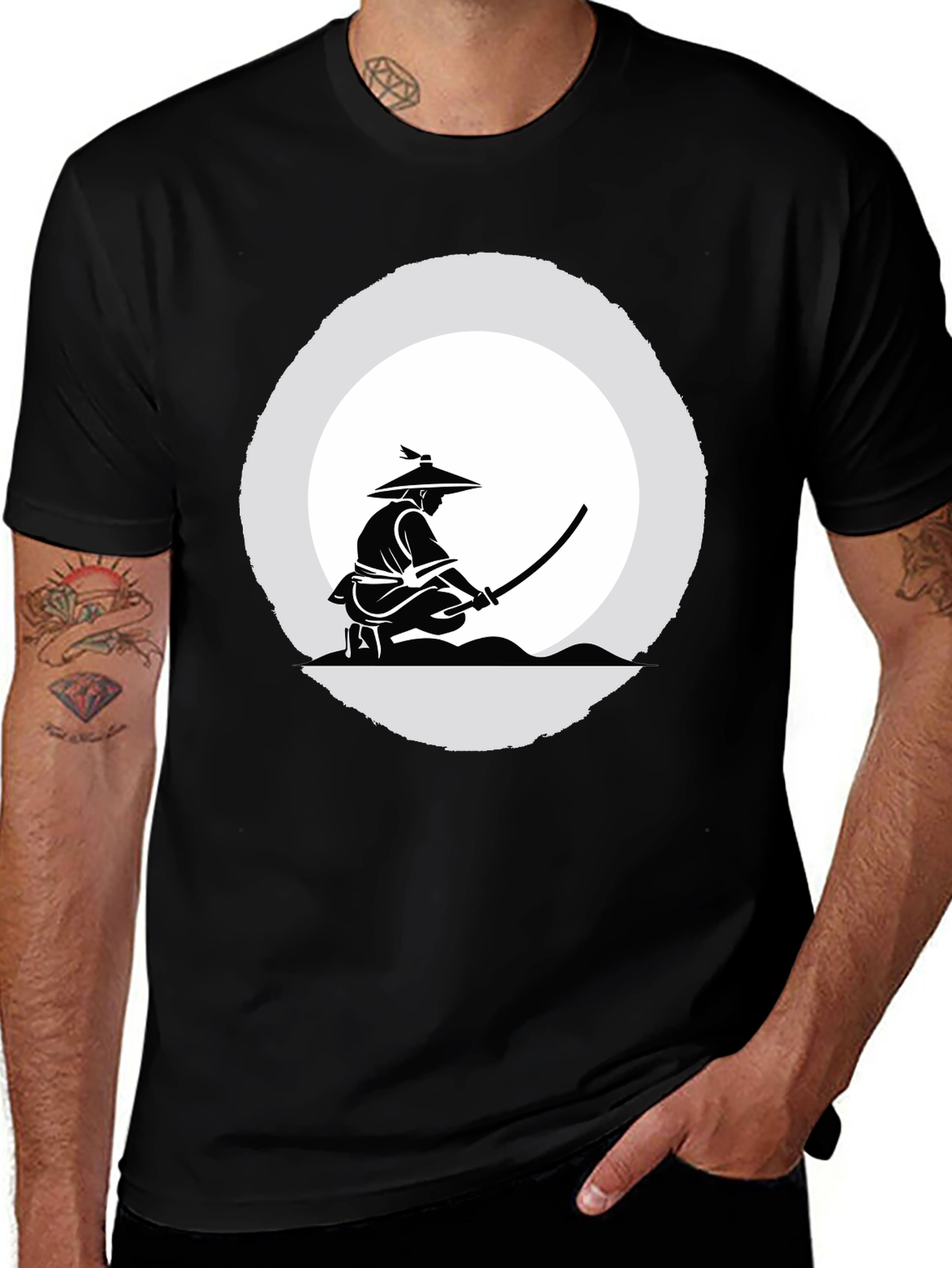 Samurai Graphic Tee - Mens Black T-Shirt