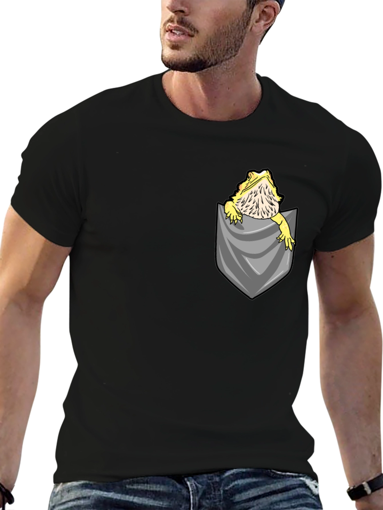 Bearded Dragon Pocket T-Shirt - Unique Reptile Lover Tee