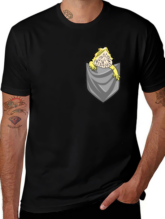 Bearded Dragon Pocket T-Shirt - Unique Reptile Lover Tee
