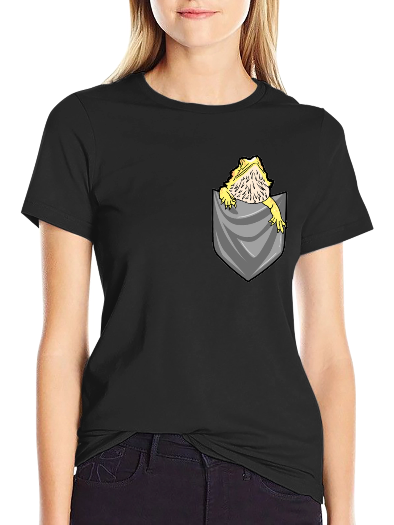 Bearded Dragon Pocket T-Shirt - Unique Reptile Lover Tee