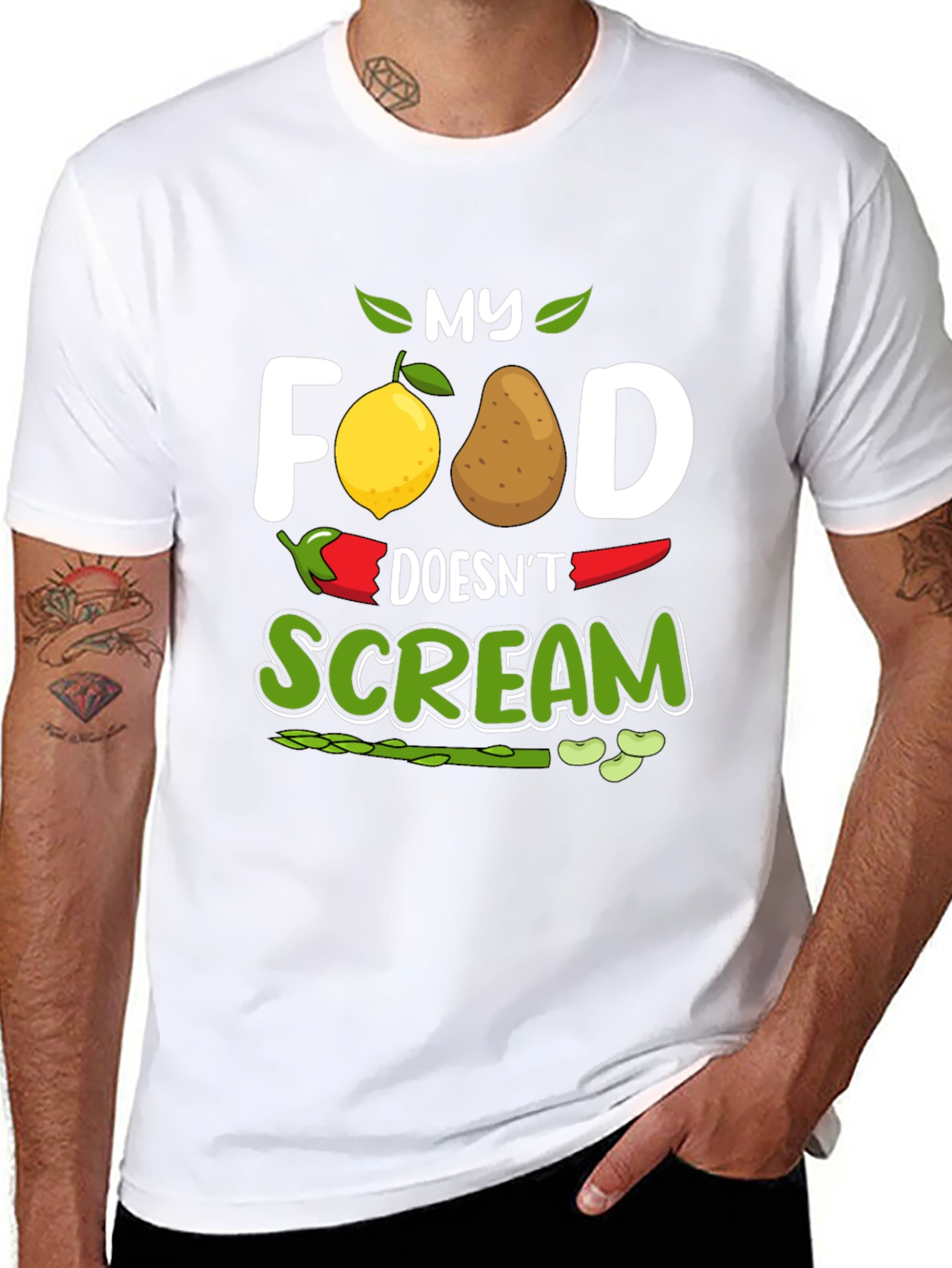 Vegan Graphic Tee - My Food Doesnt Scream