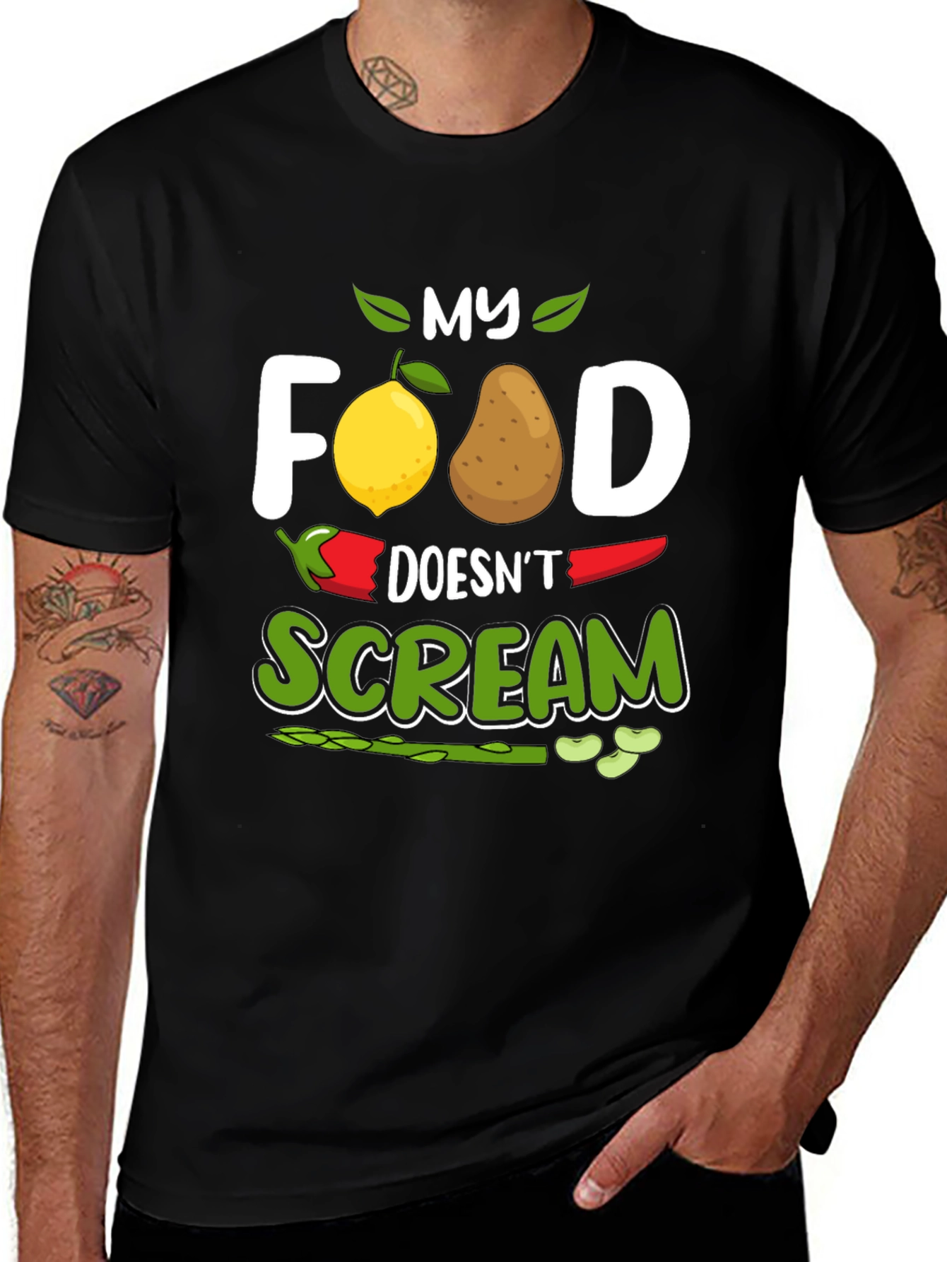 Vegan Graphic Tee - My Food Doesnt Scream