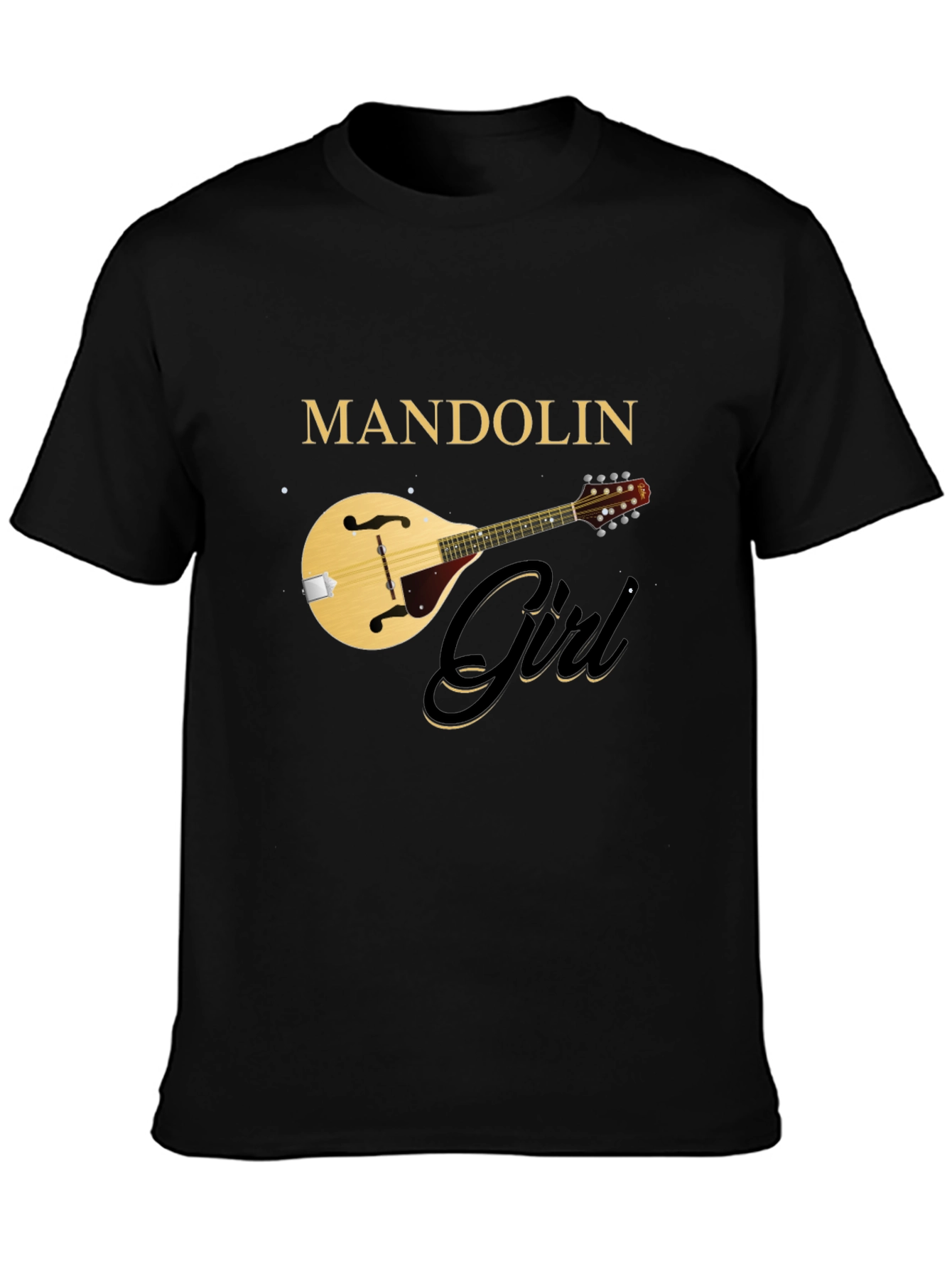 Mandolin Girl Black T-Shirt
