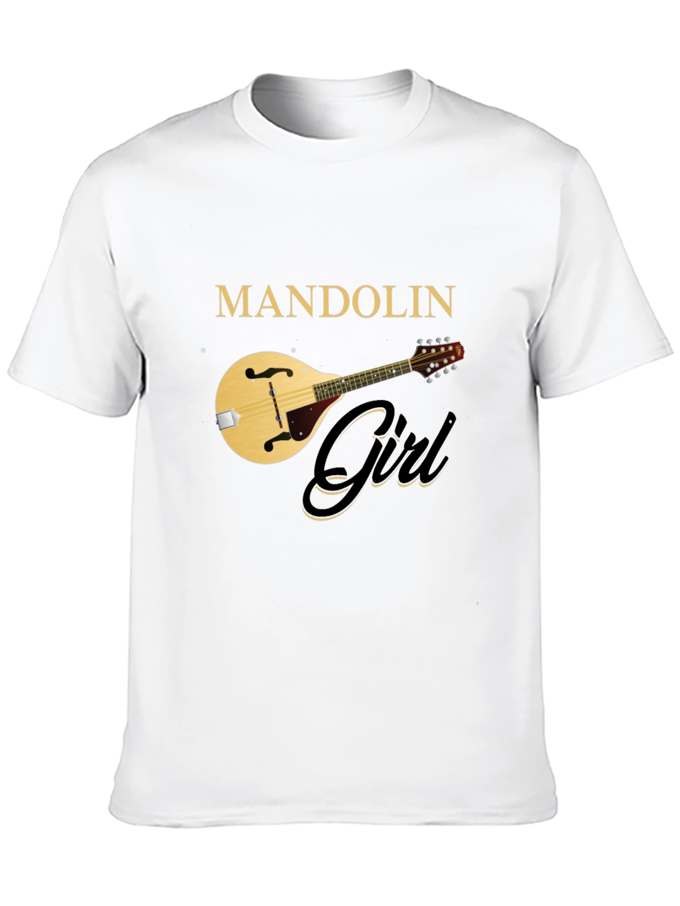 Mandolin Girl Black T-Shirt