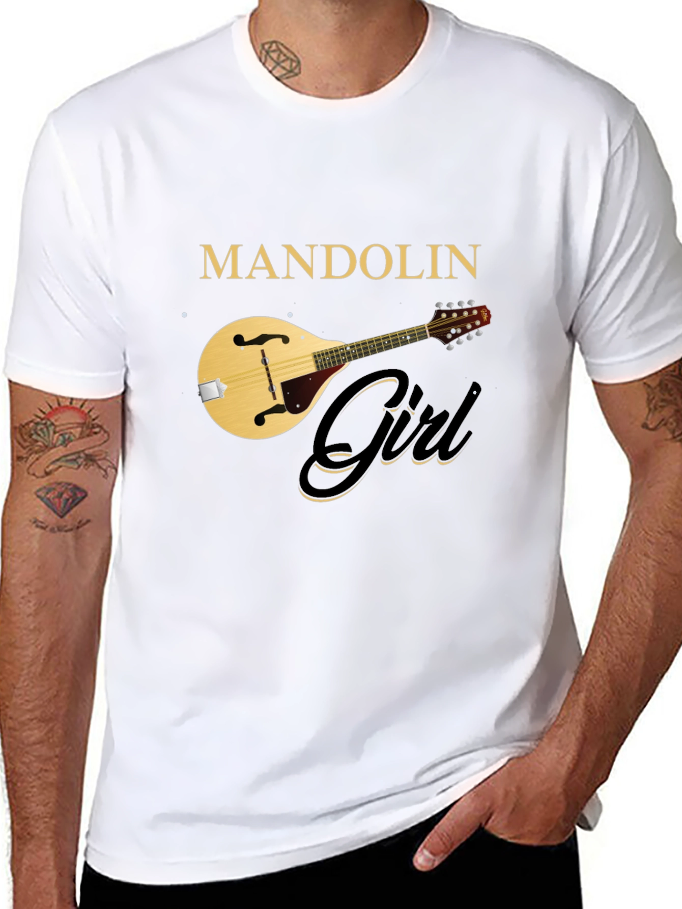 Mandolin Girl Black T-Shirt