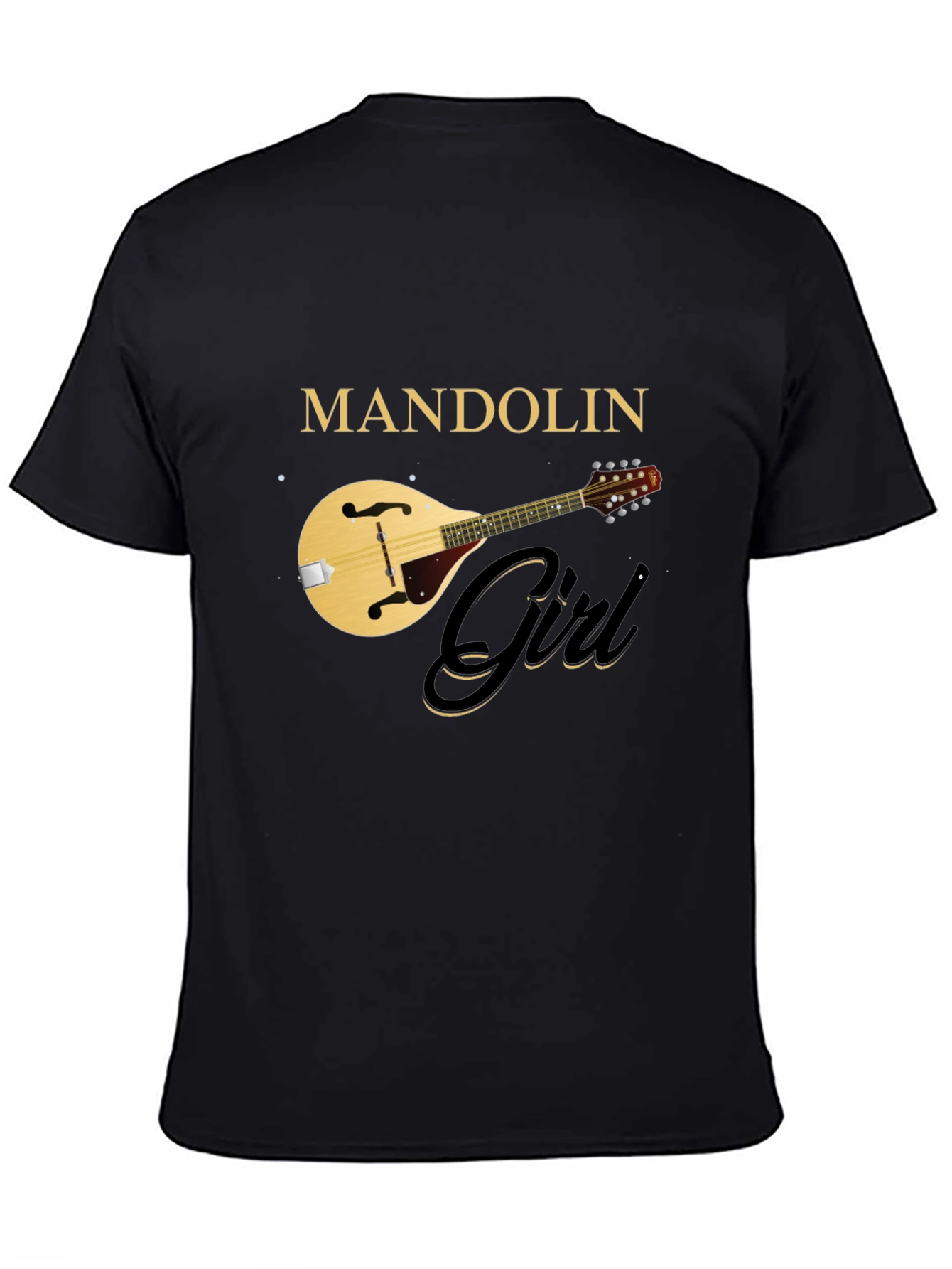 Mandolin Girl Black T-Shirt