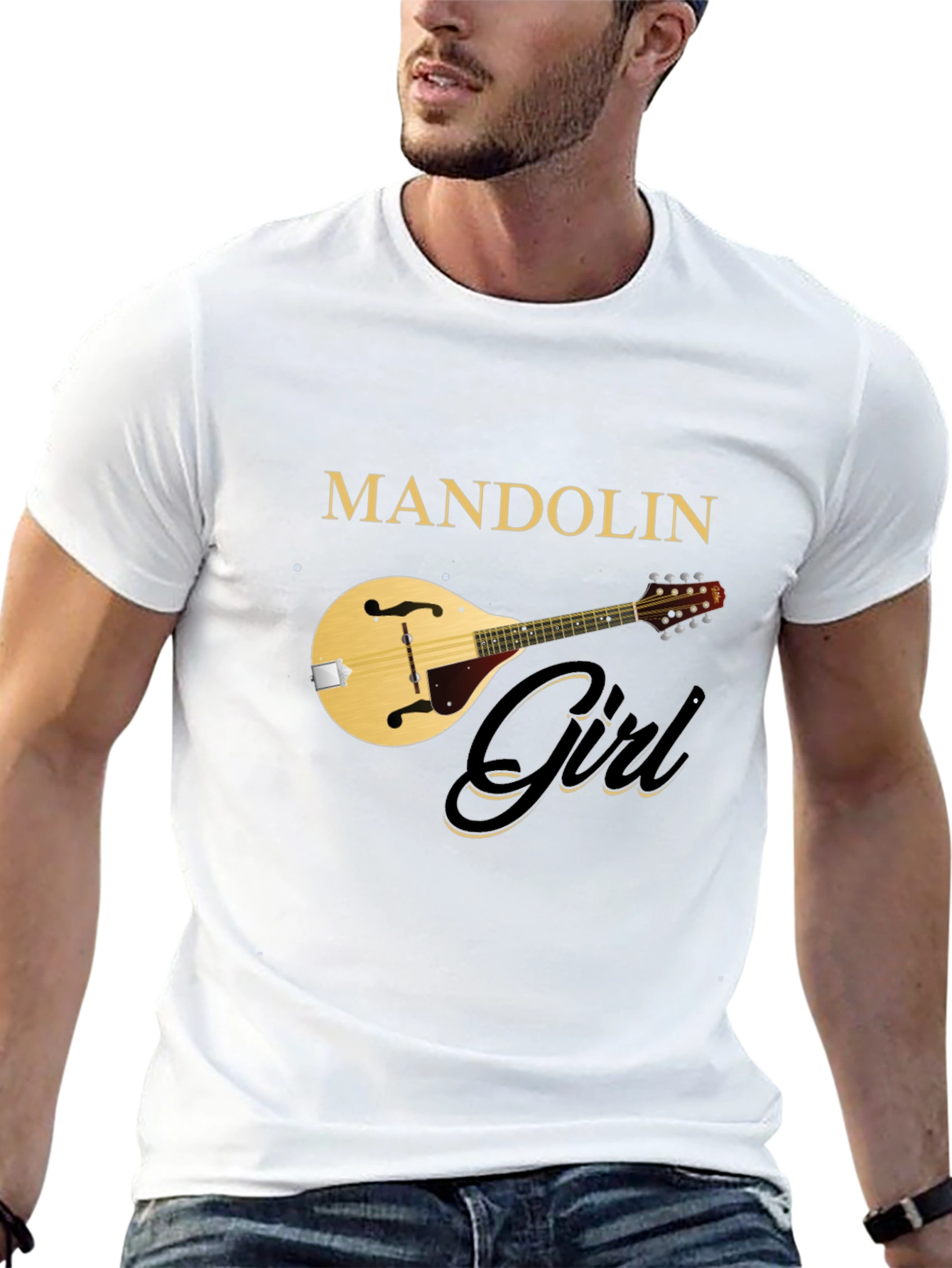 Mandolin Girl Black T-Shirt