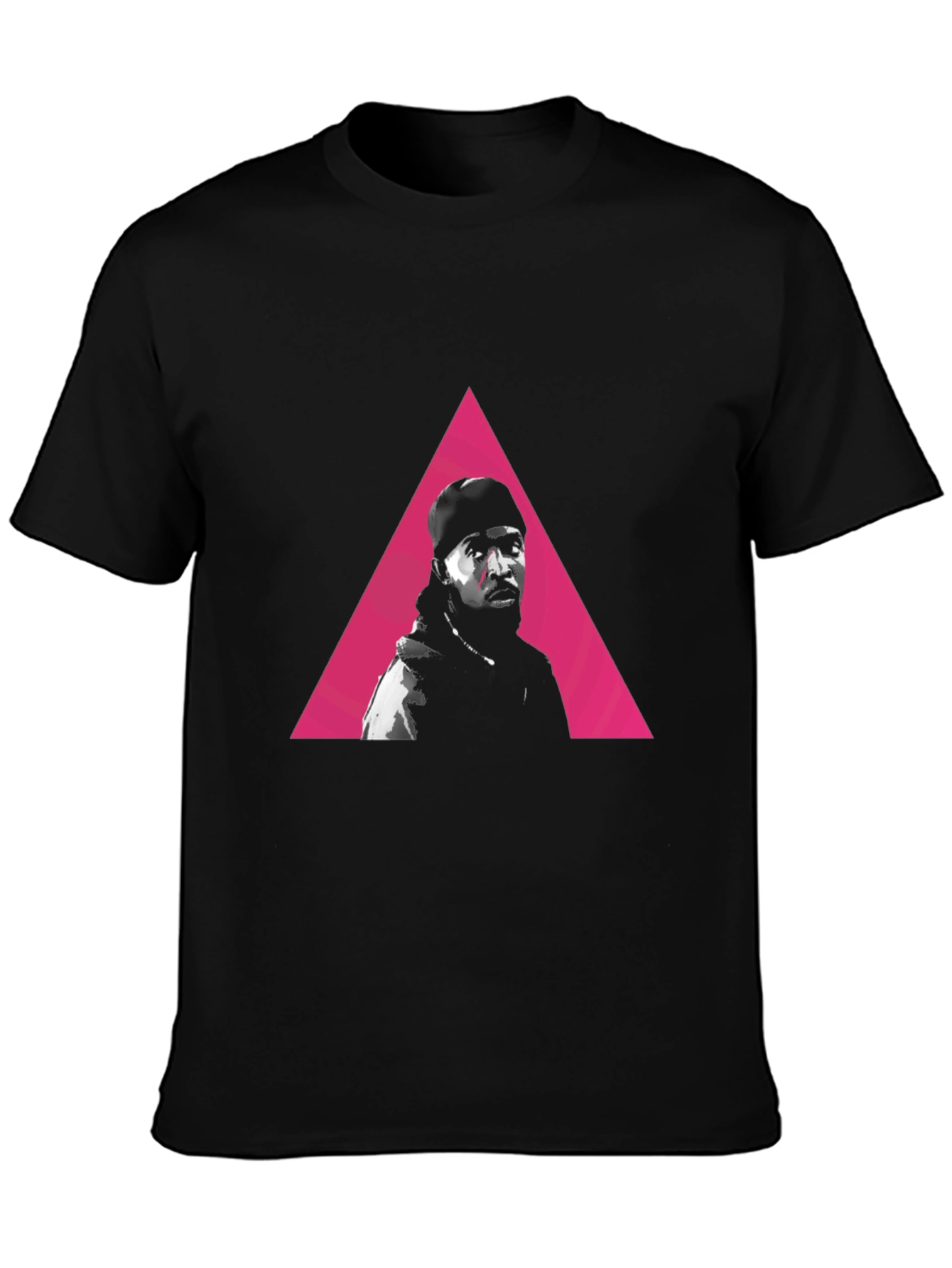 Pink Triangle Portrait Black Graphic Tee