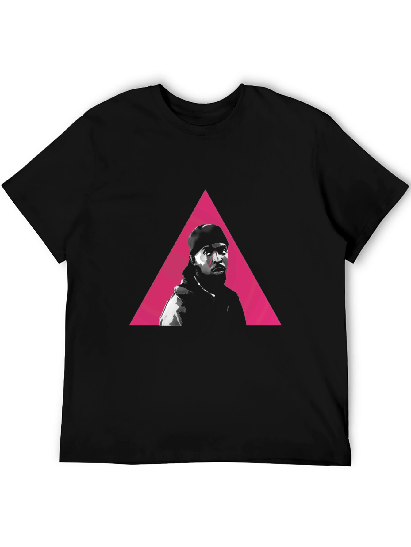 Pink Triangle Portrait Black Graphic Tee