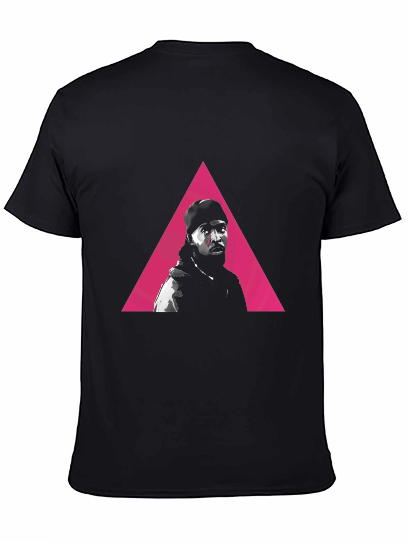 Pink Triangle Portrait Black Graphic Tee