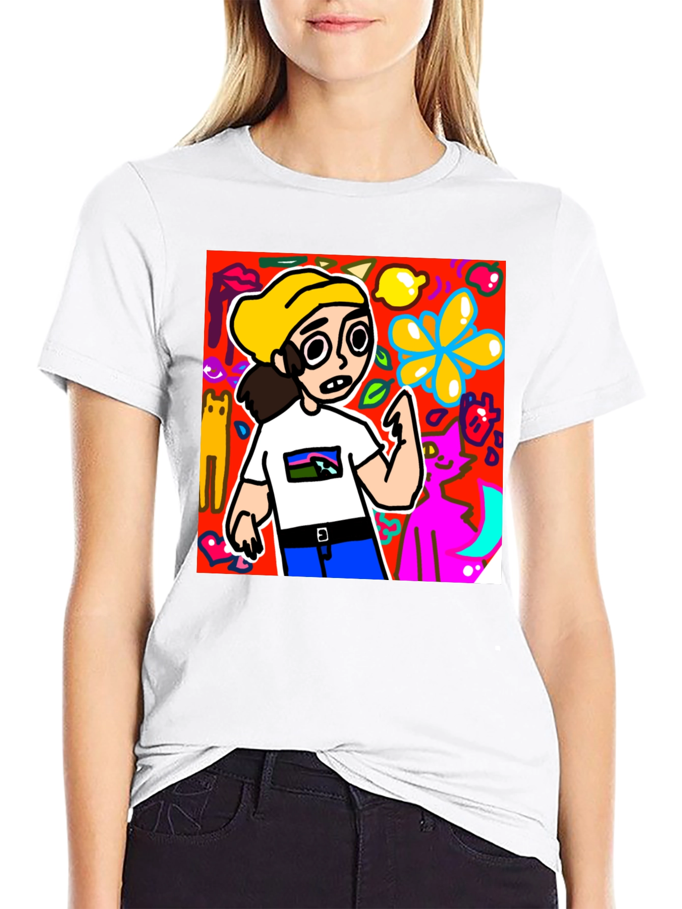 Cartoon Style Graphic T-Shirt - Quirky Design