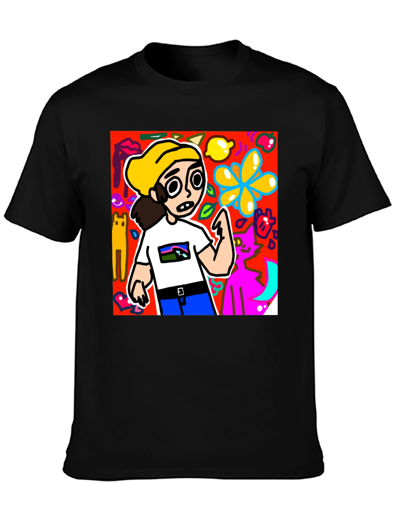 Cartoon Style Graphic T-Shirt - Quirky Design