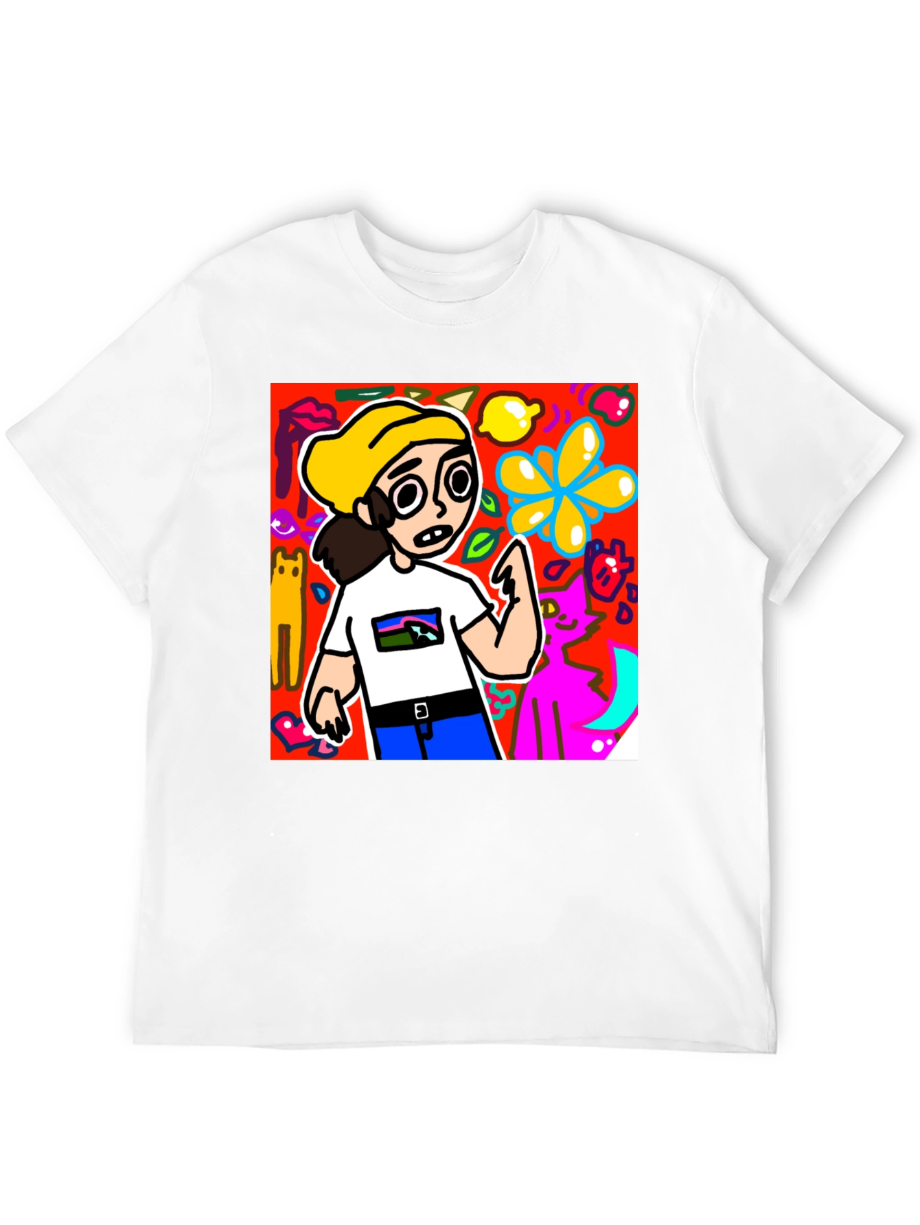 Cartoon Style Graphic T-Shirt - Quirky Design