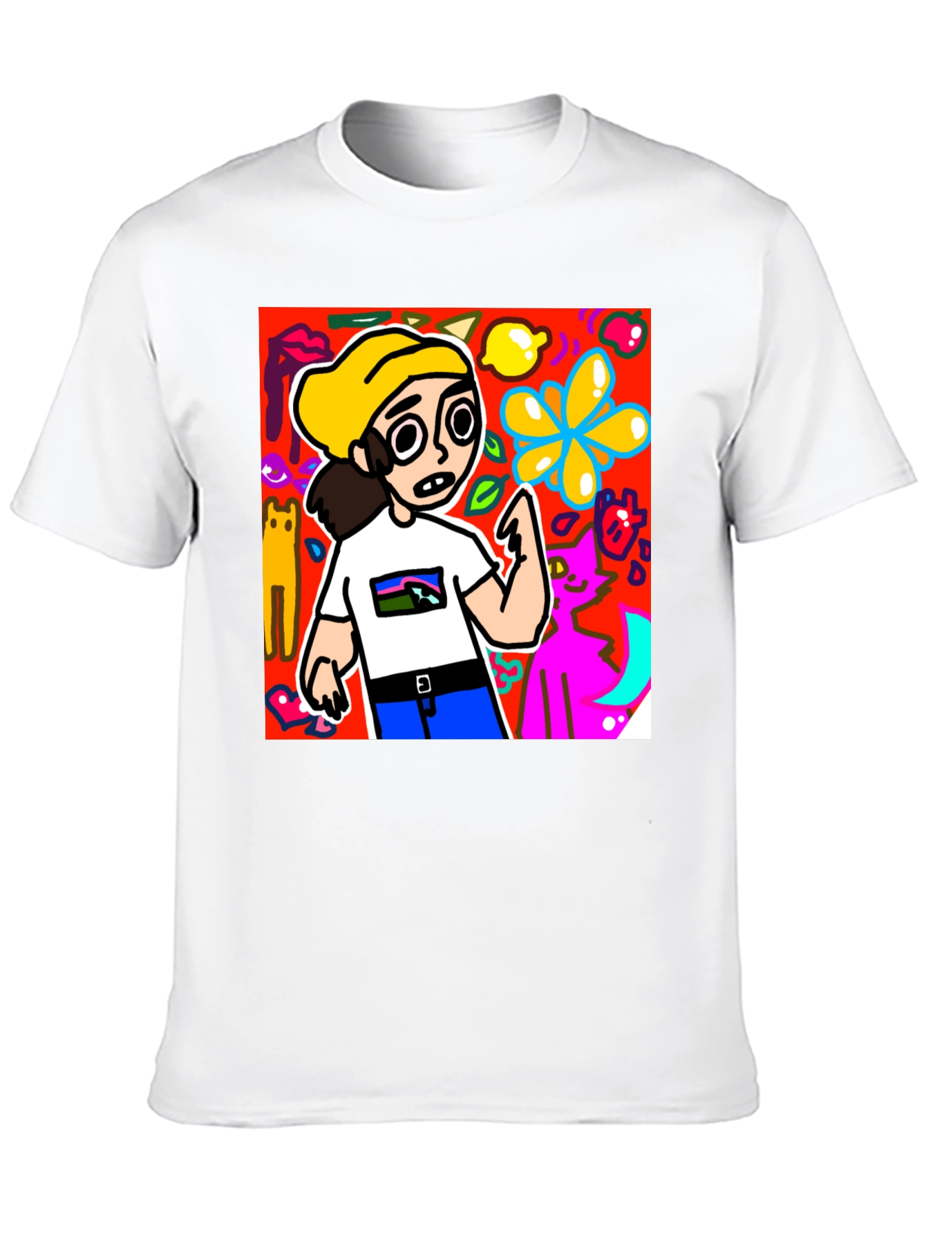 Cartoon Style Graphic T-Shirt - Quirky Design