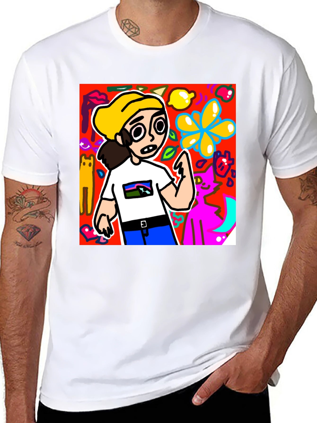 Cartoon Style Graphic T-Shirt - Quirky Design