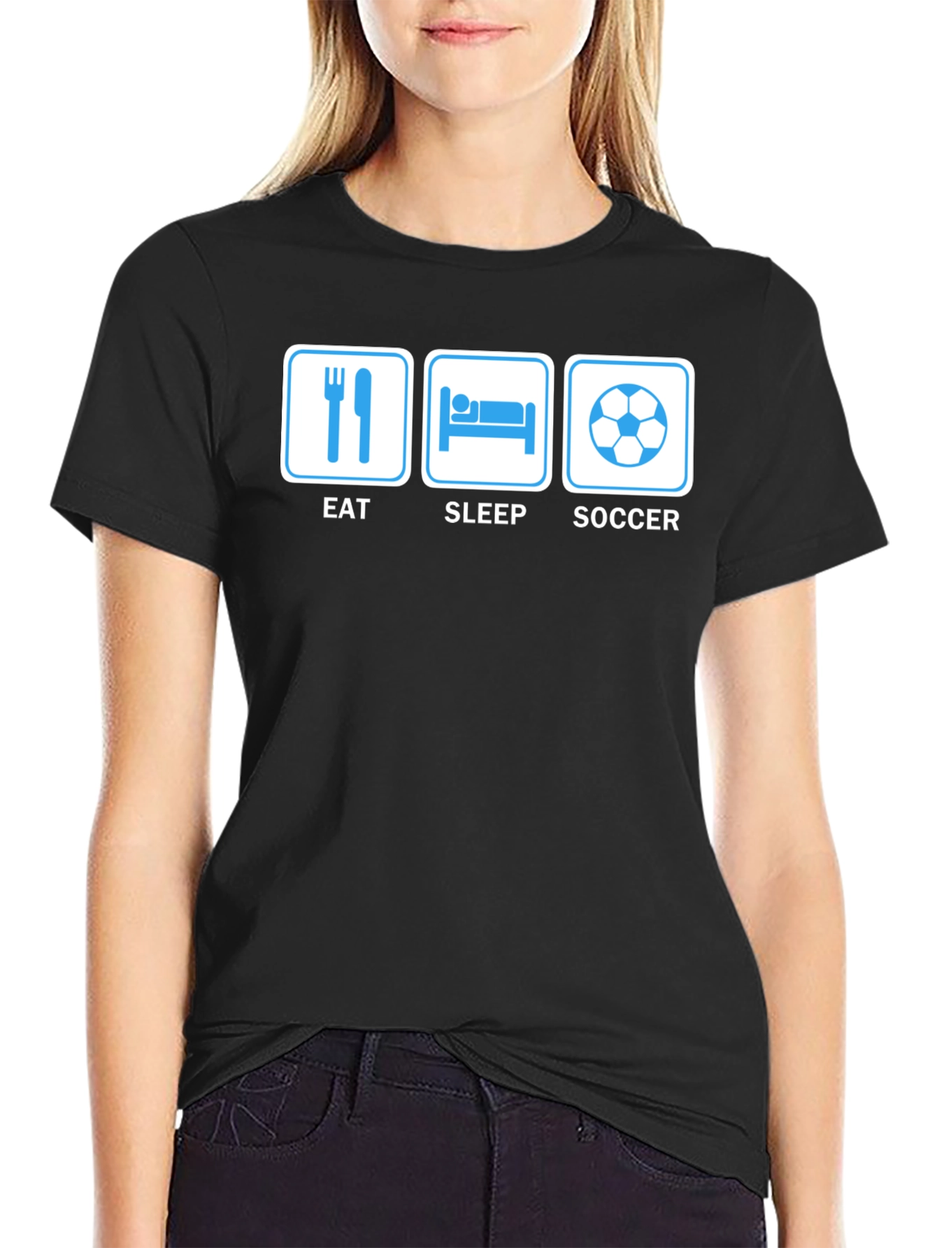 Eat Sleep Soccer T-Shirt - Novelty Graphic Tee