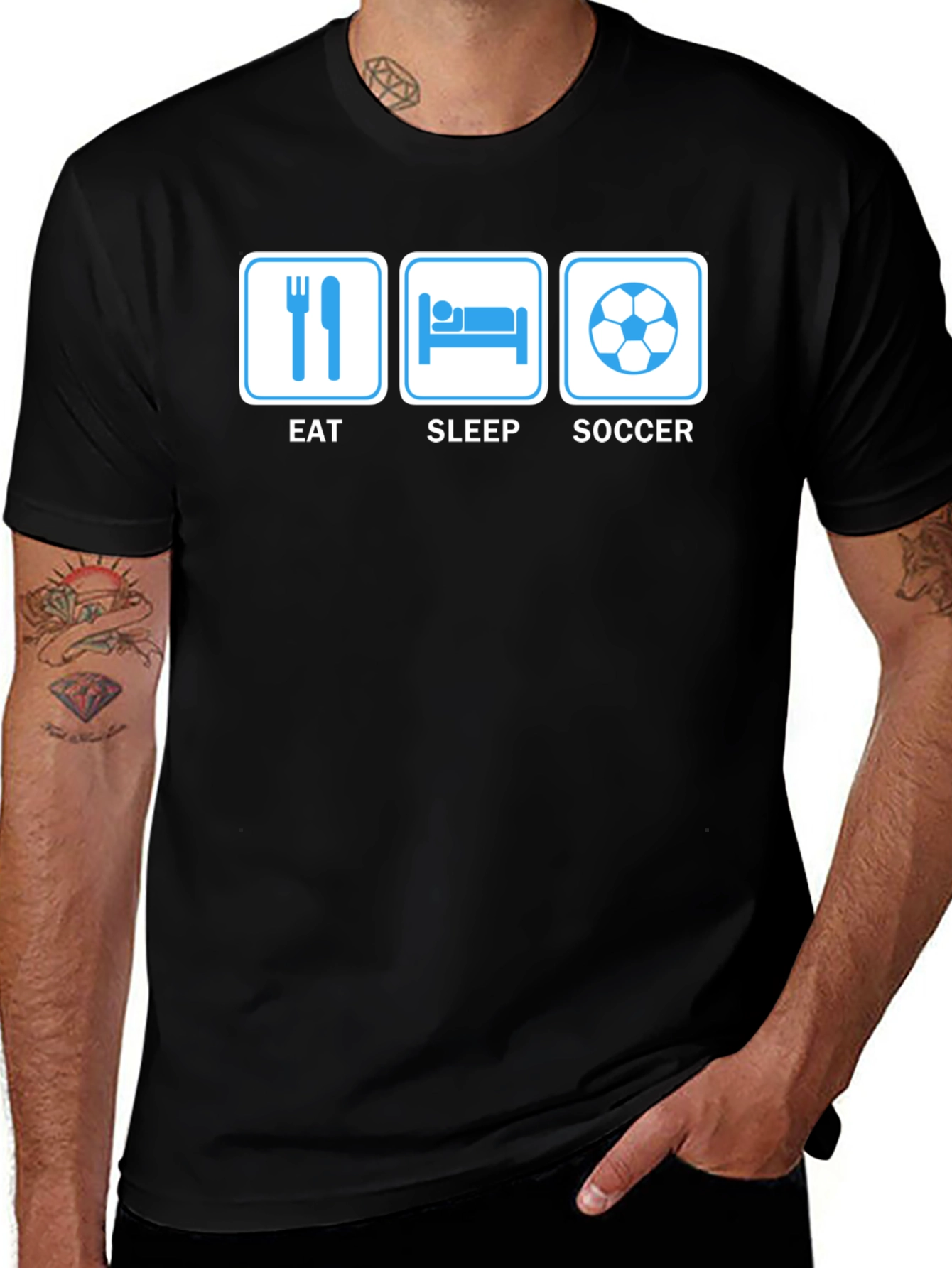 Eat Sleep Soccer T-Shirt - Novelty Graphic Tee