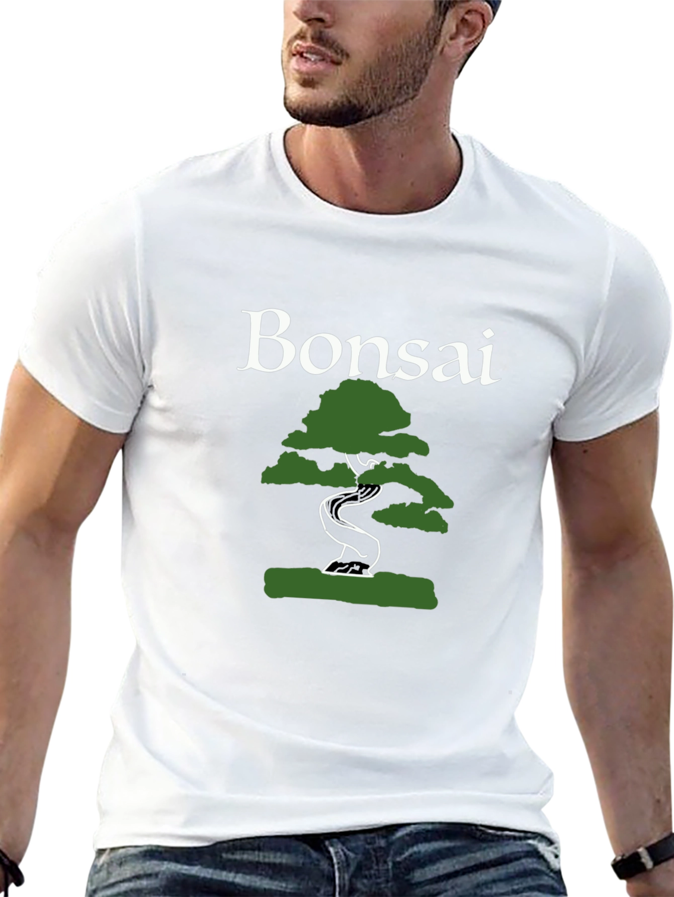 Bonsai Tree Graphic Tee - Black Cotton T-Shirt
