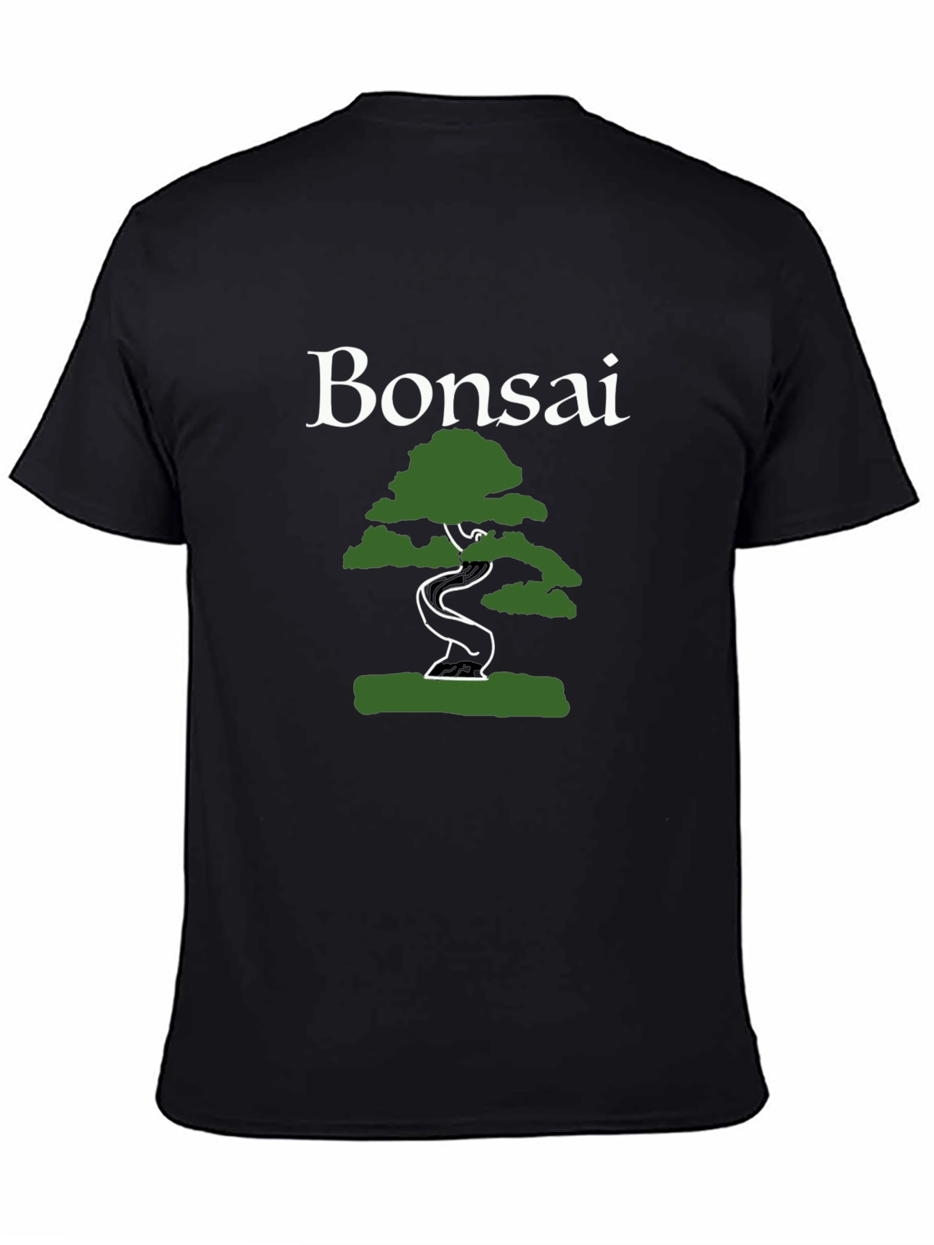Bonsai Tree Graphic Tee - Black Cotton T-Shirt