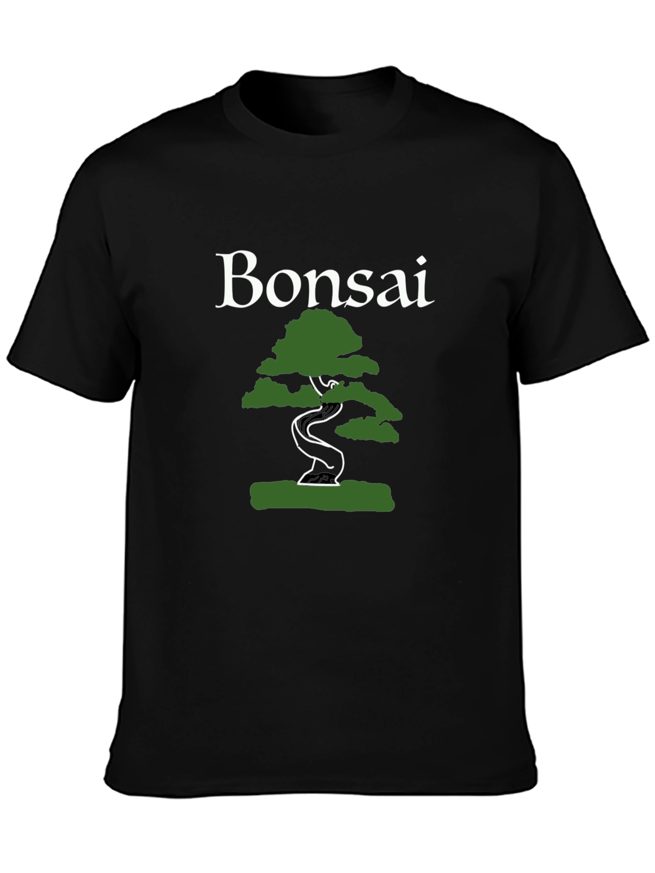 Bonsai Tree Graphic Tee - Black Cotton T-Shirt