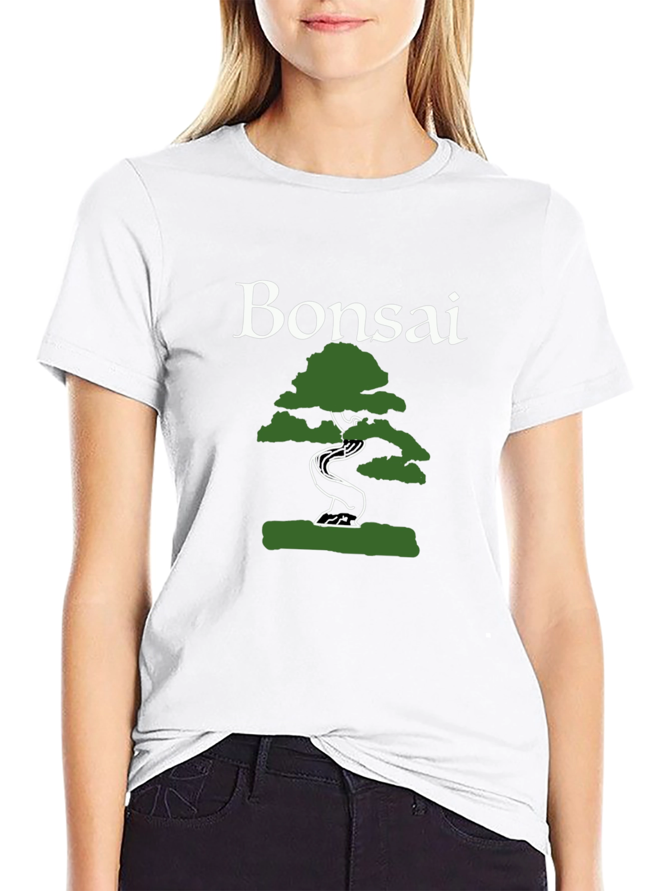 Bonsai Tree Graphic Tee - Black Cotton T-Shirt