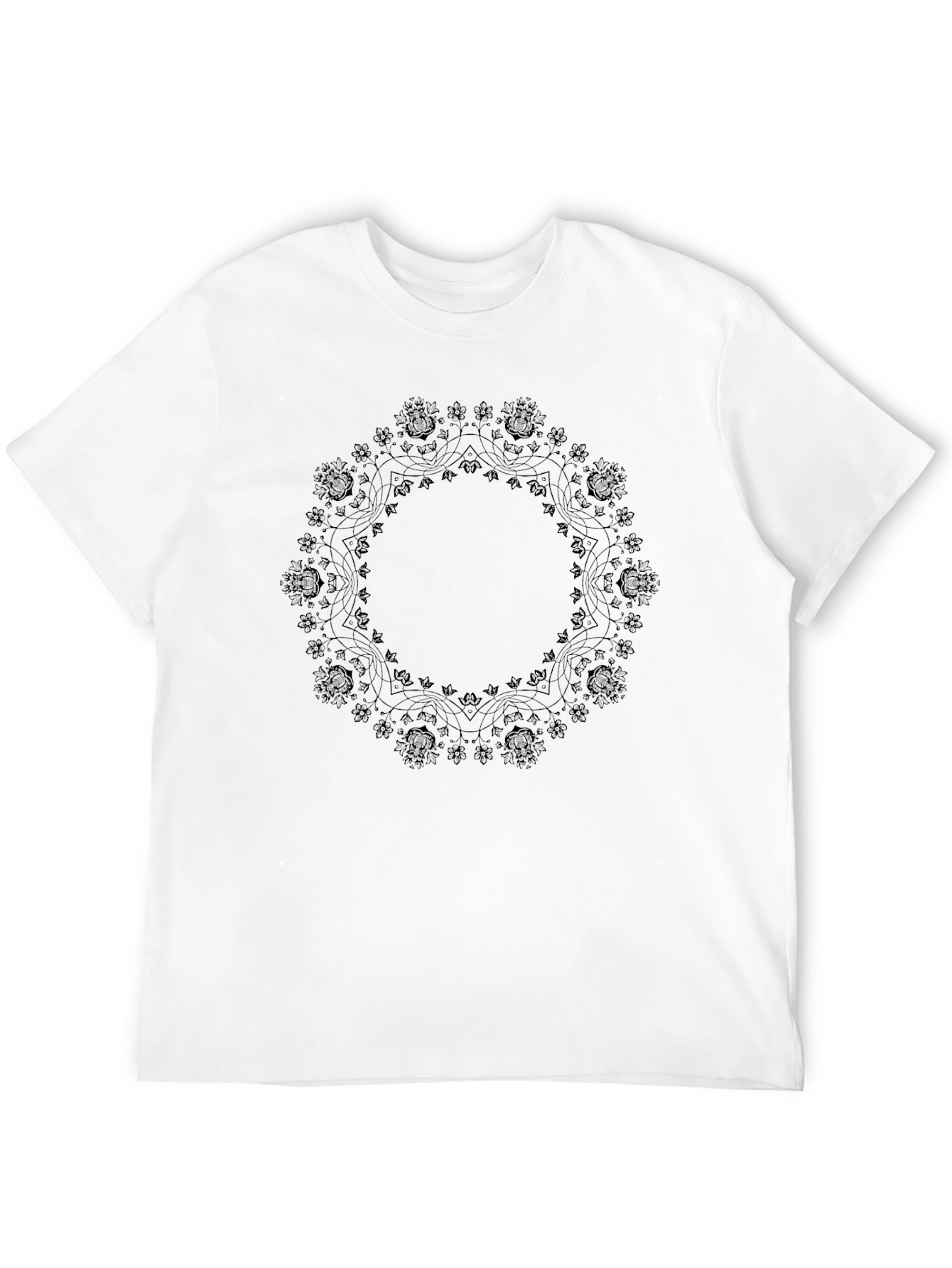 Black Mandala Graphic Tee - Casual Comfort
