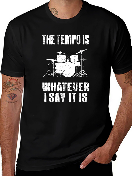 Tempo Drummer T-Shirt: Percussionist Humor
