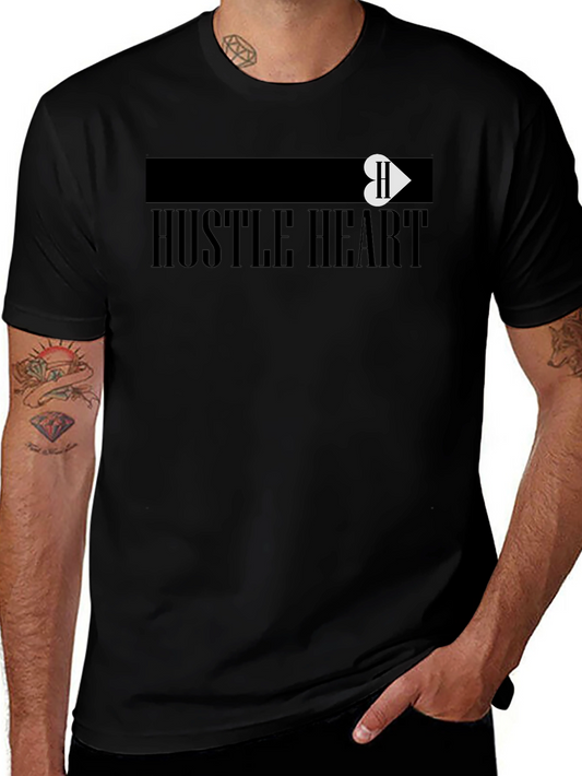Hustle Heart Black Graphic Tee