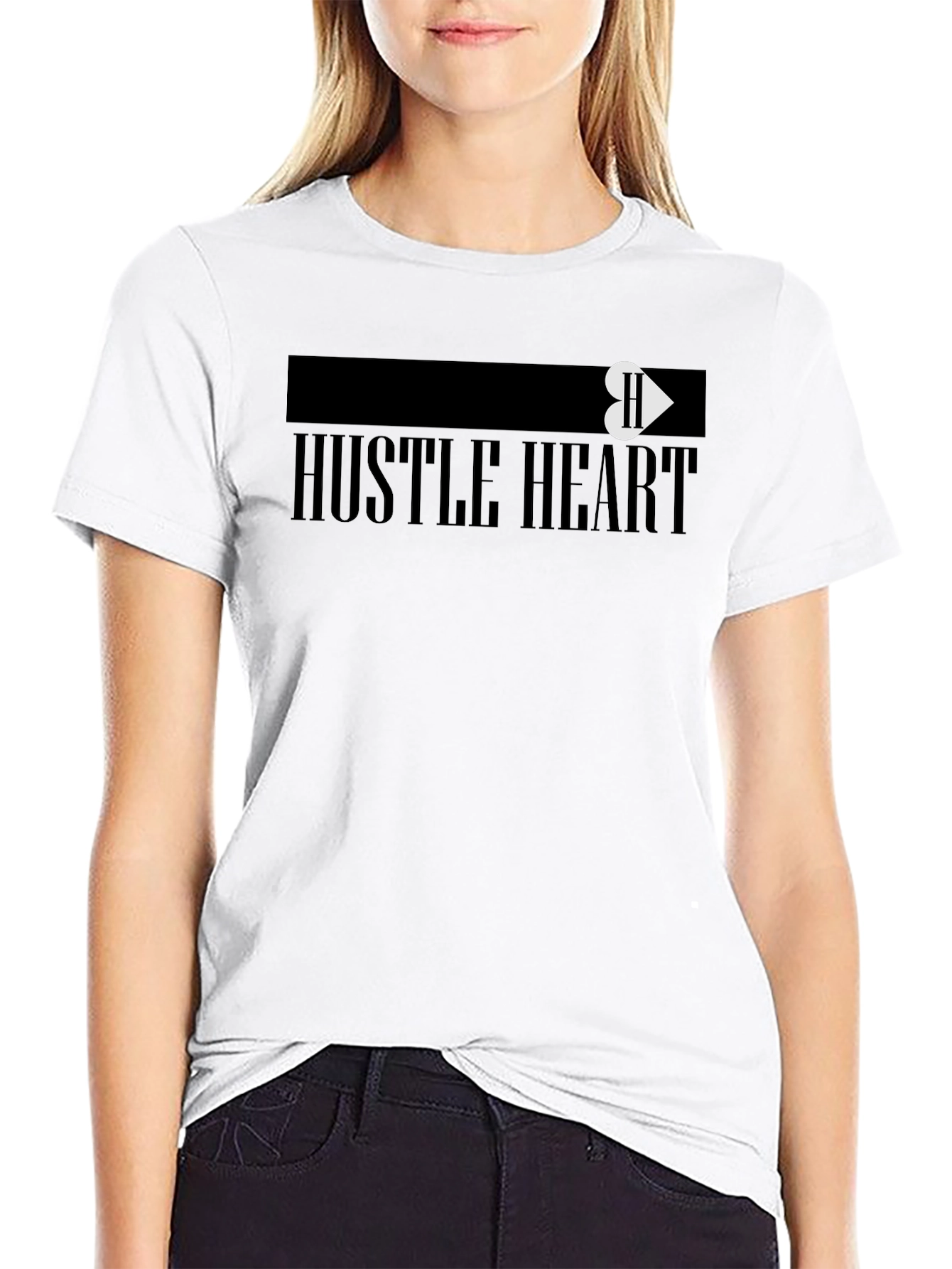 Hustle Heart Black Graphic Tee