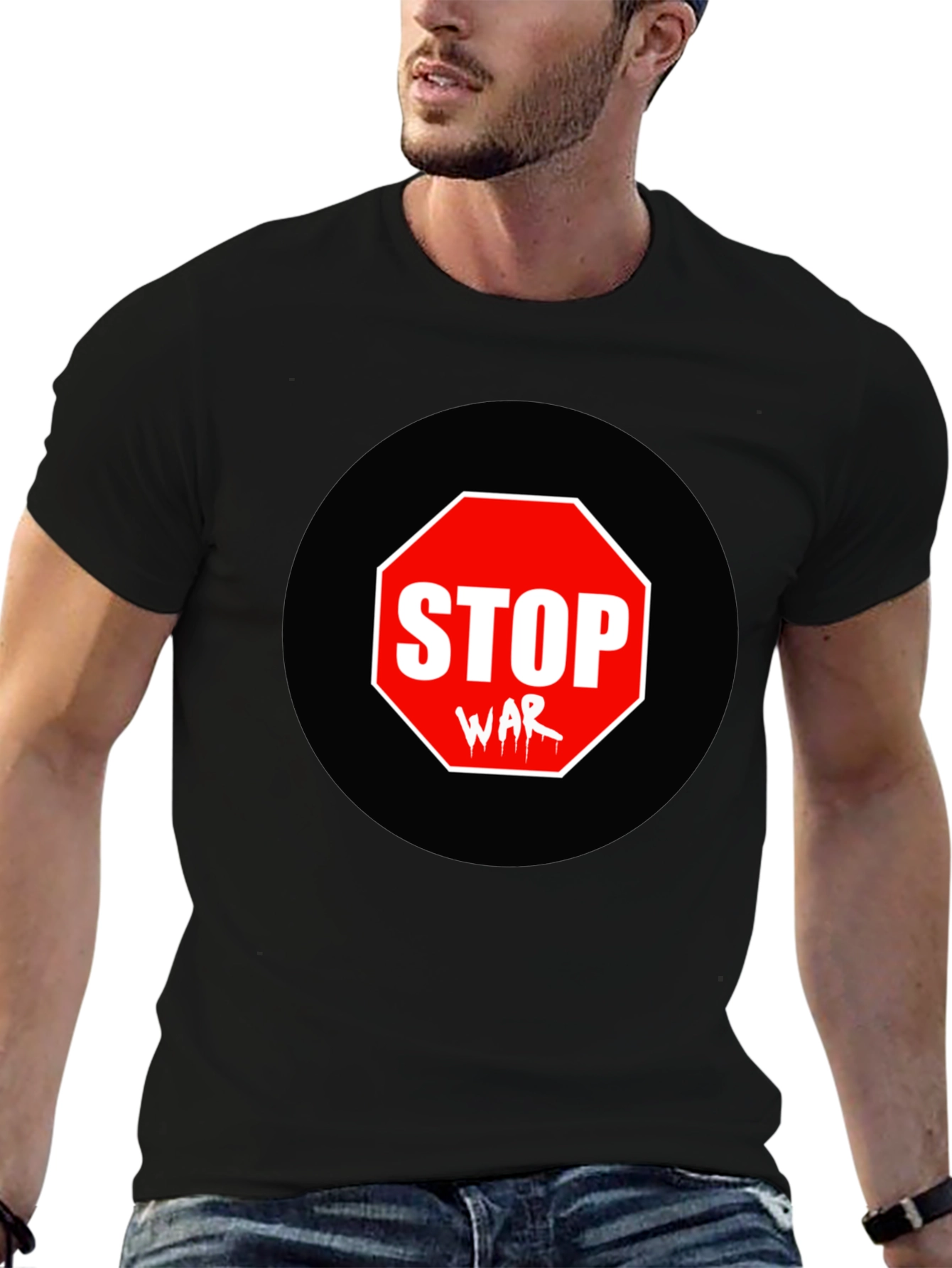 Stop War Graphic Tee - Black Short Sleeve