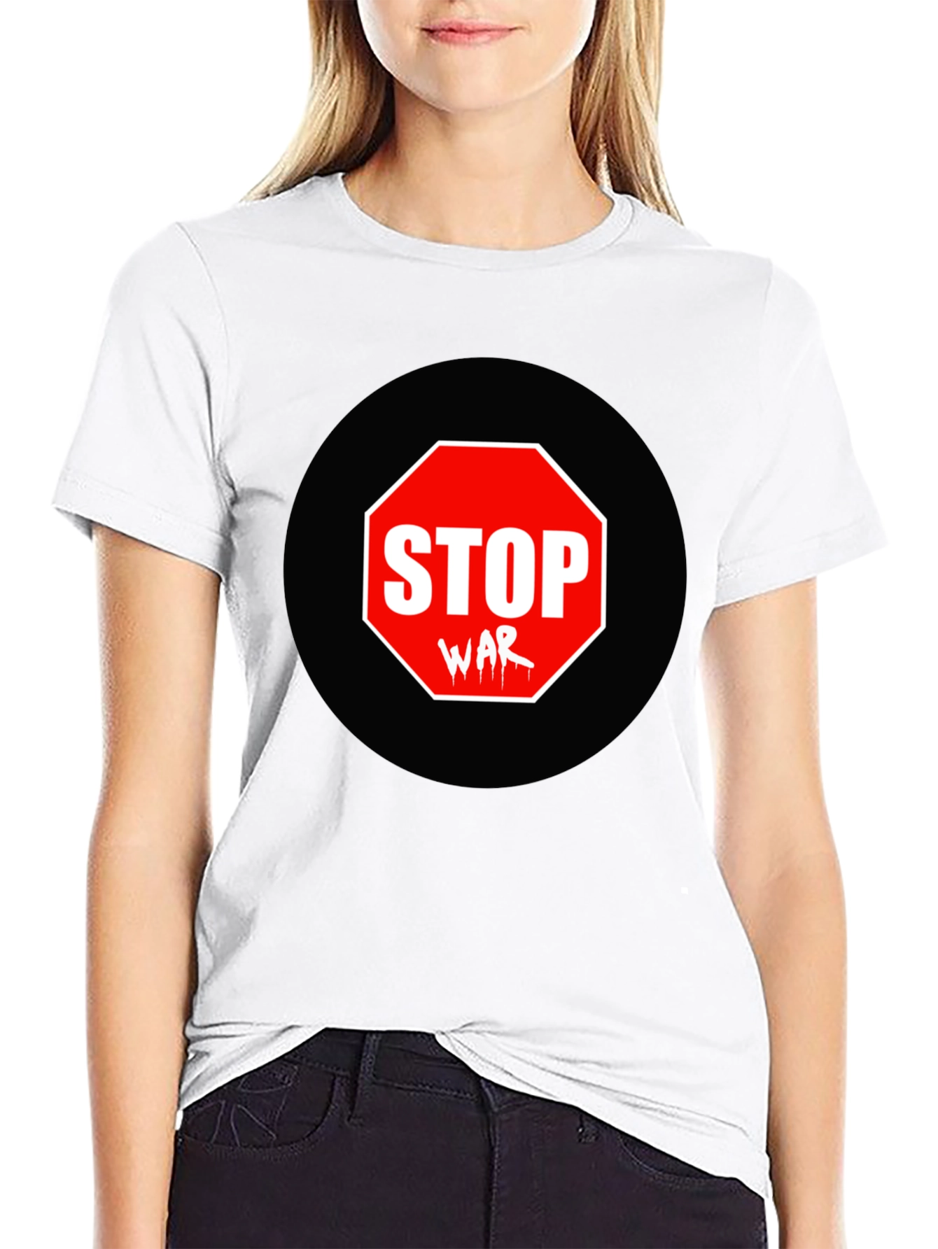 Stop War Graphic Tee - Black Short Sleeve