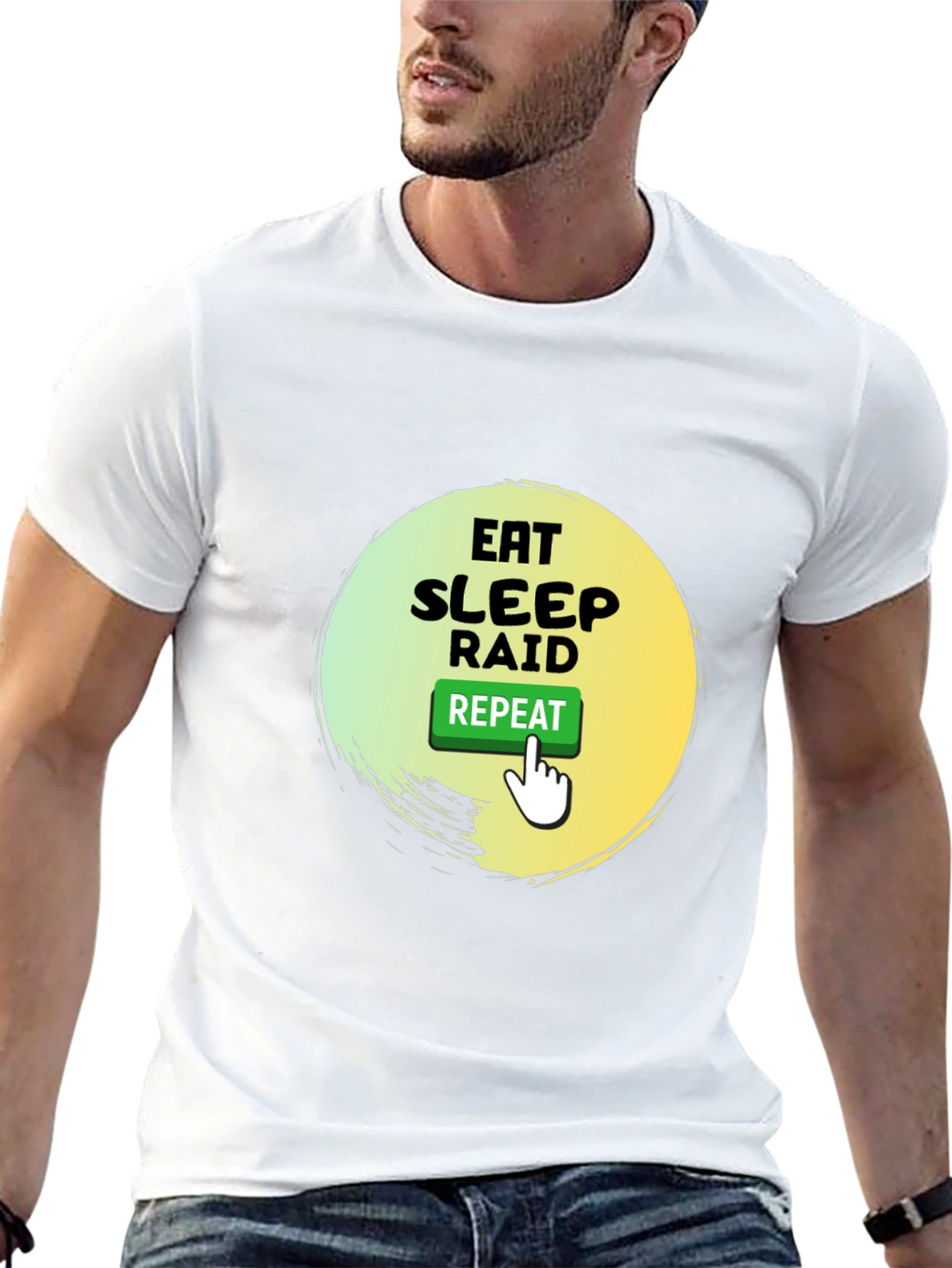Eat Sleep Raid Repeat Gamer T-Shirt