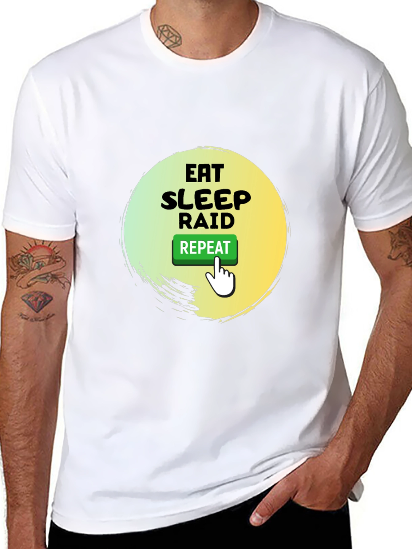 Eat Sleep Raid Repeat Gamer T-Shirt