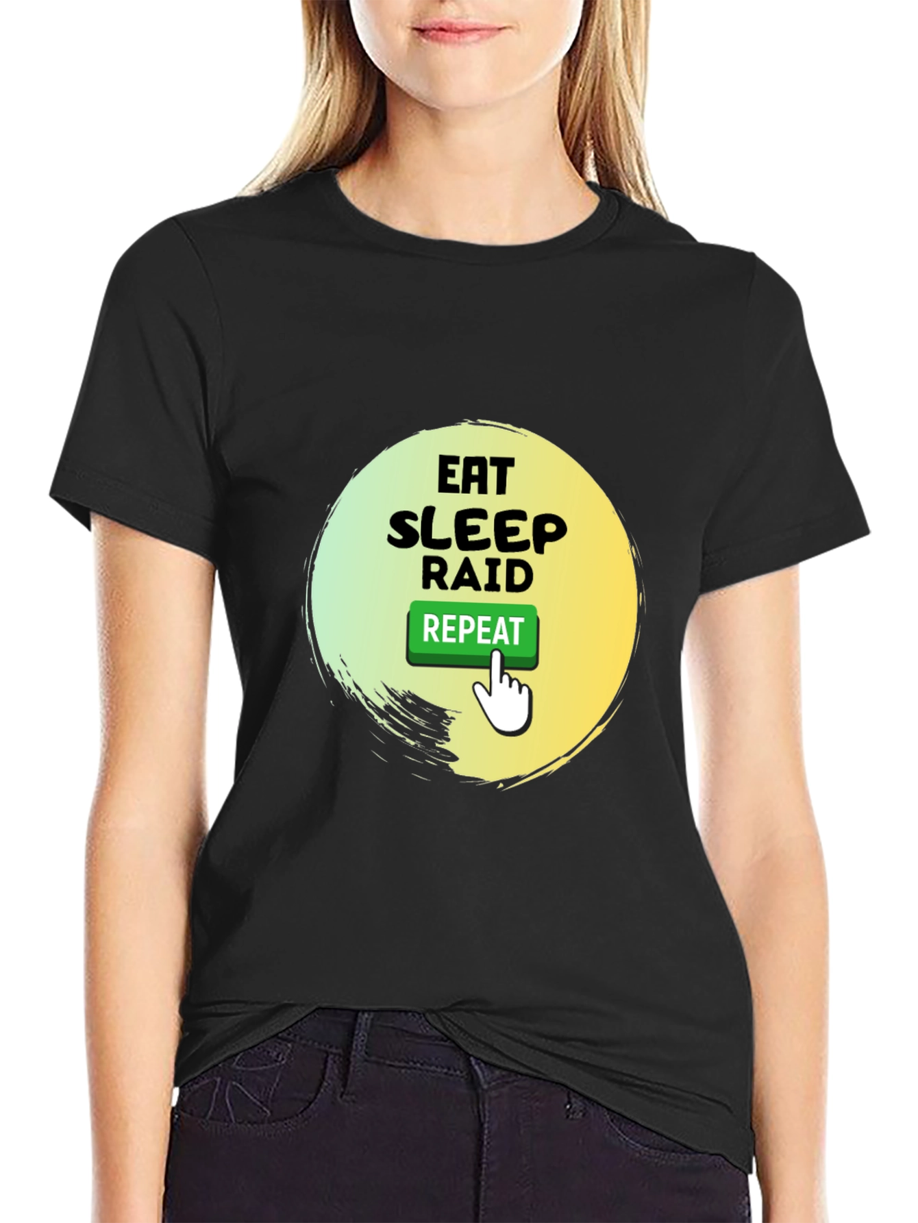 Eat Sleep Raid Repeat Gamer T-Shirt