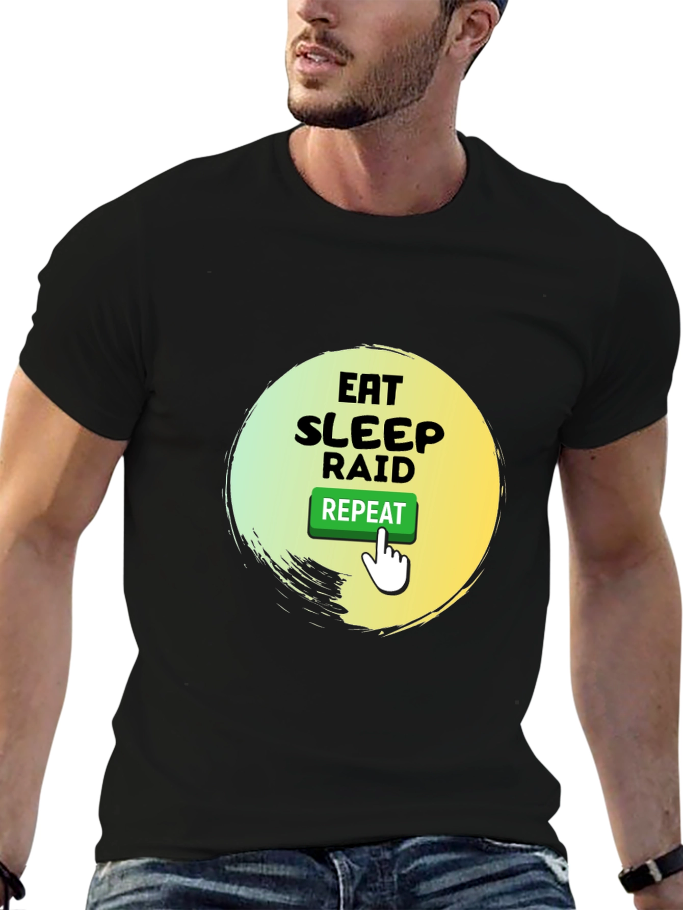 Eat Sleep Raid Repeat Gamer T-Shirt