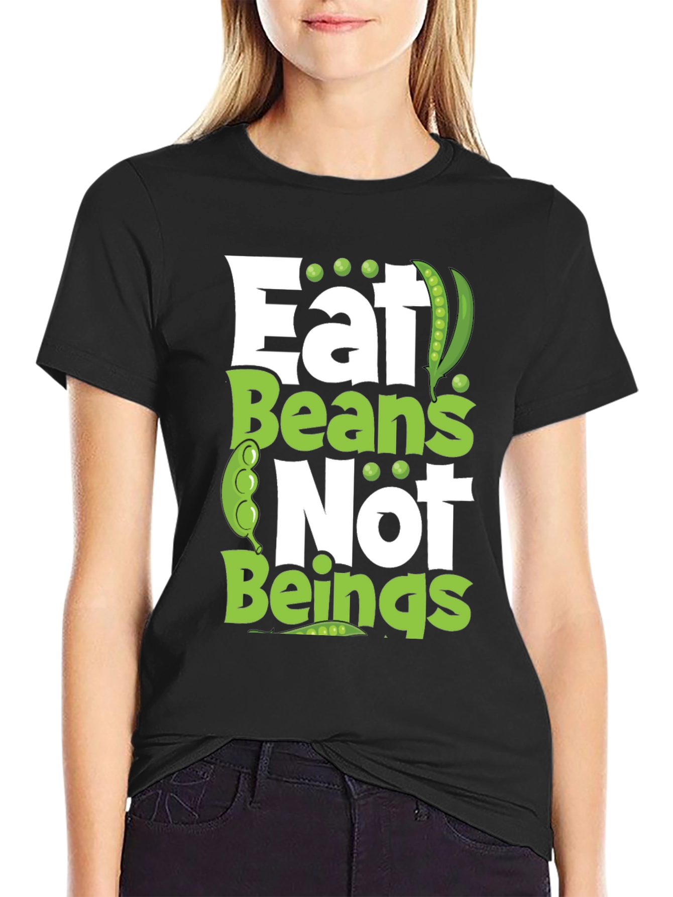 Eat Beans Not Beings Funny Graphic Tee