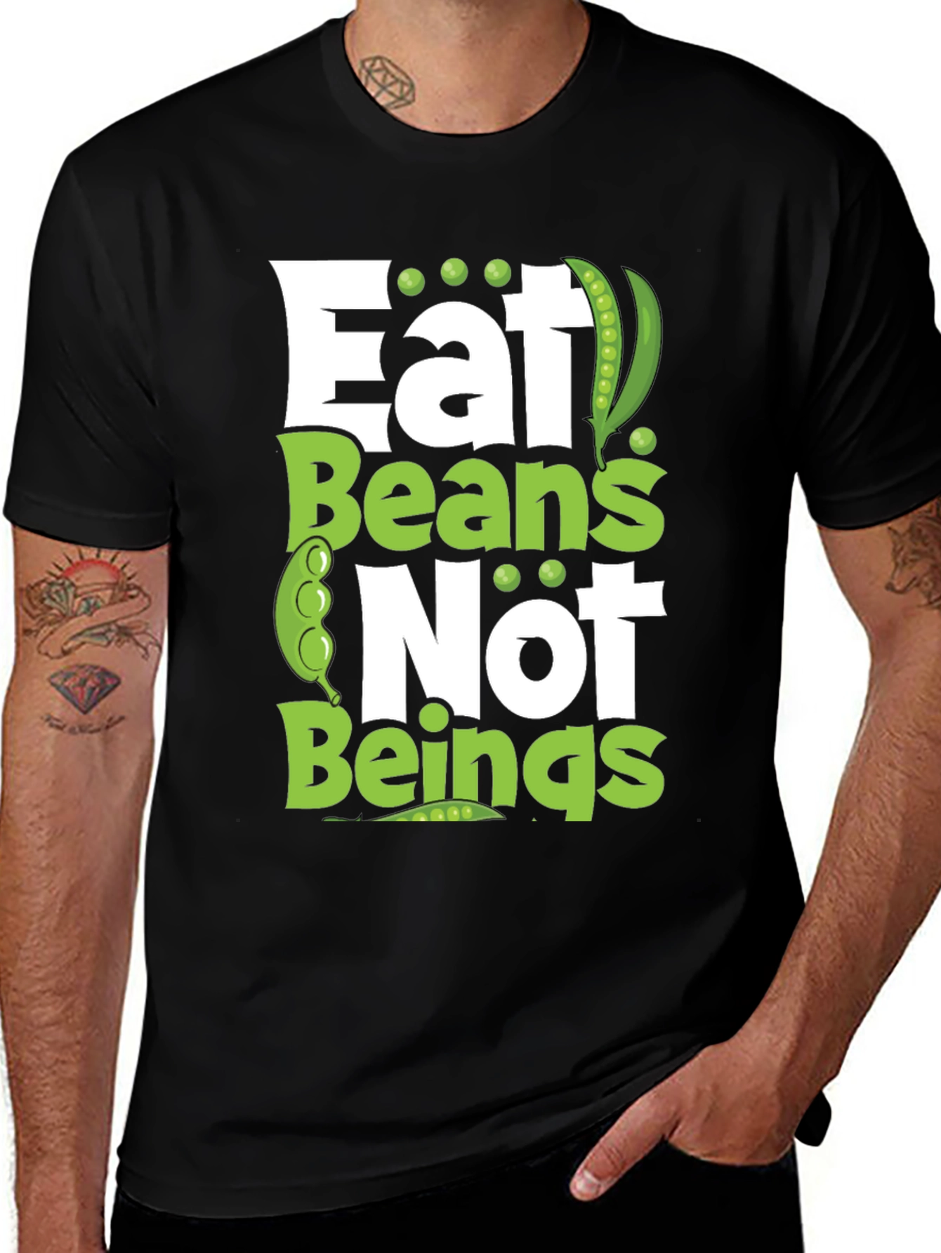 Eat Beans Not Beings Funny Graphic Tee