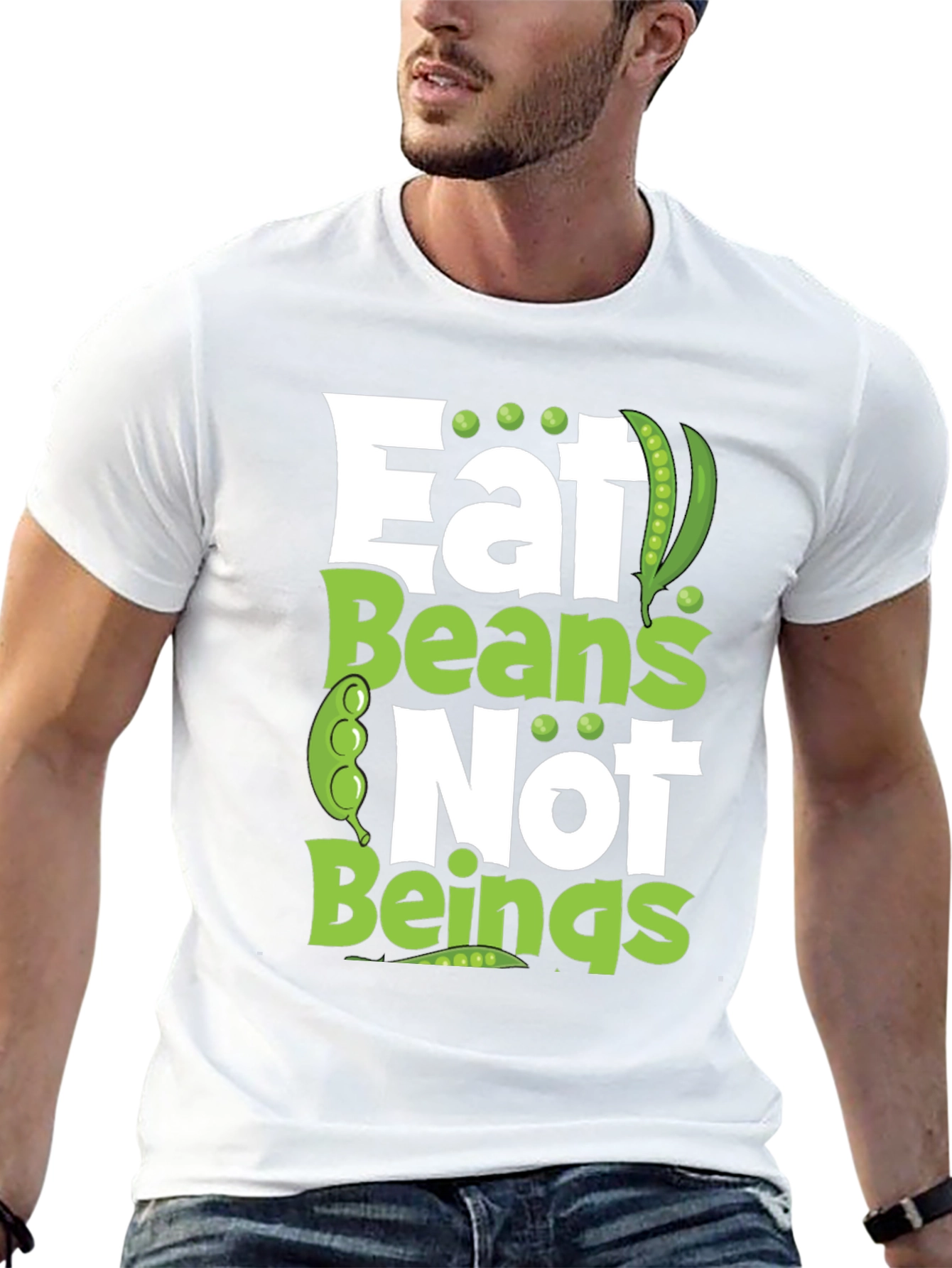 Eat Beans Not Beings Funny Graphic Tee