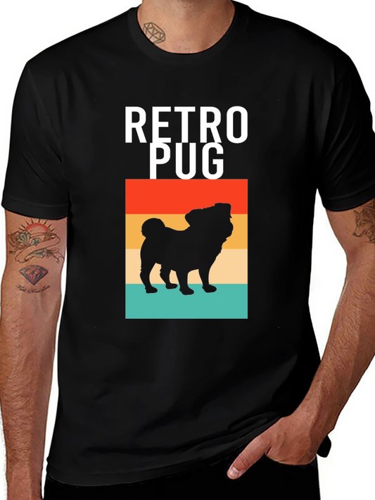 Retro Pug Graphic Tee - Vintage Style