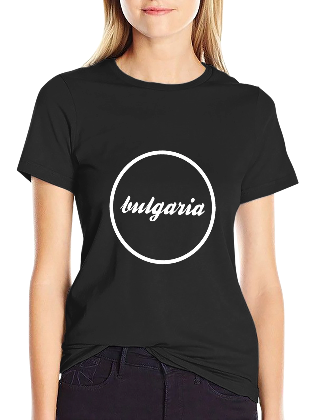 Bulgaria Circle Graphic Black Tee
