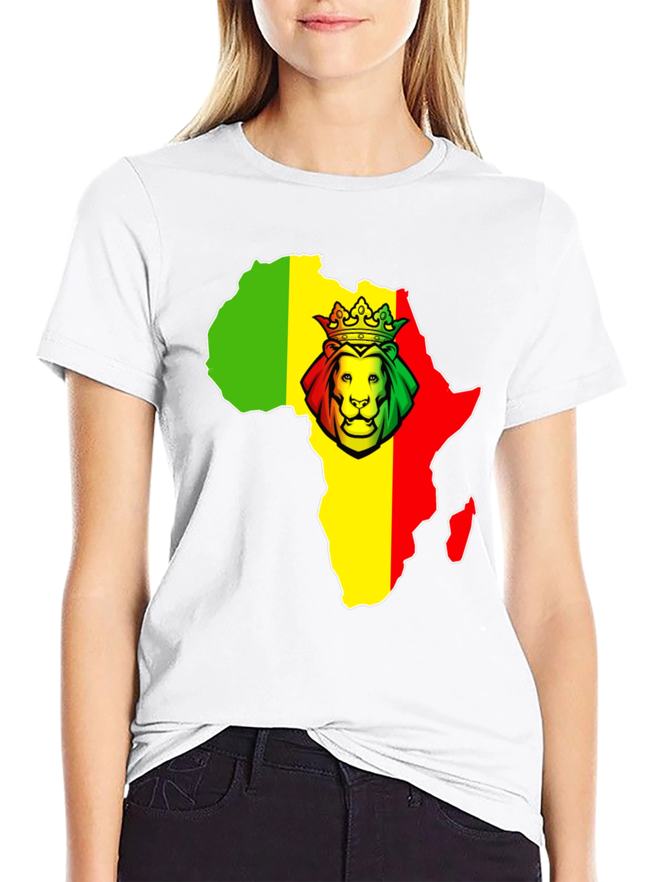 Rasta Africa Map Lion T-Shirt