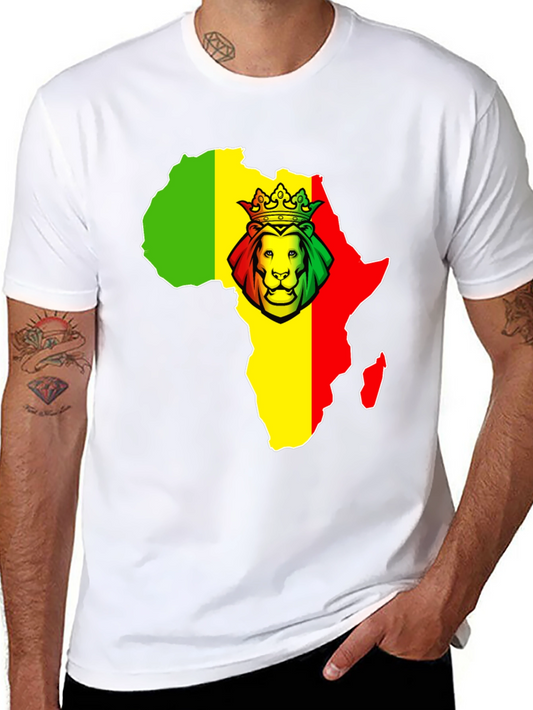 Rasta Africa Map Lion T-Shirt