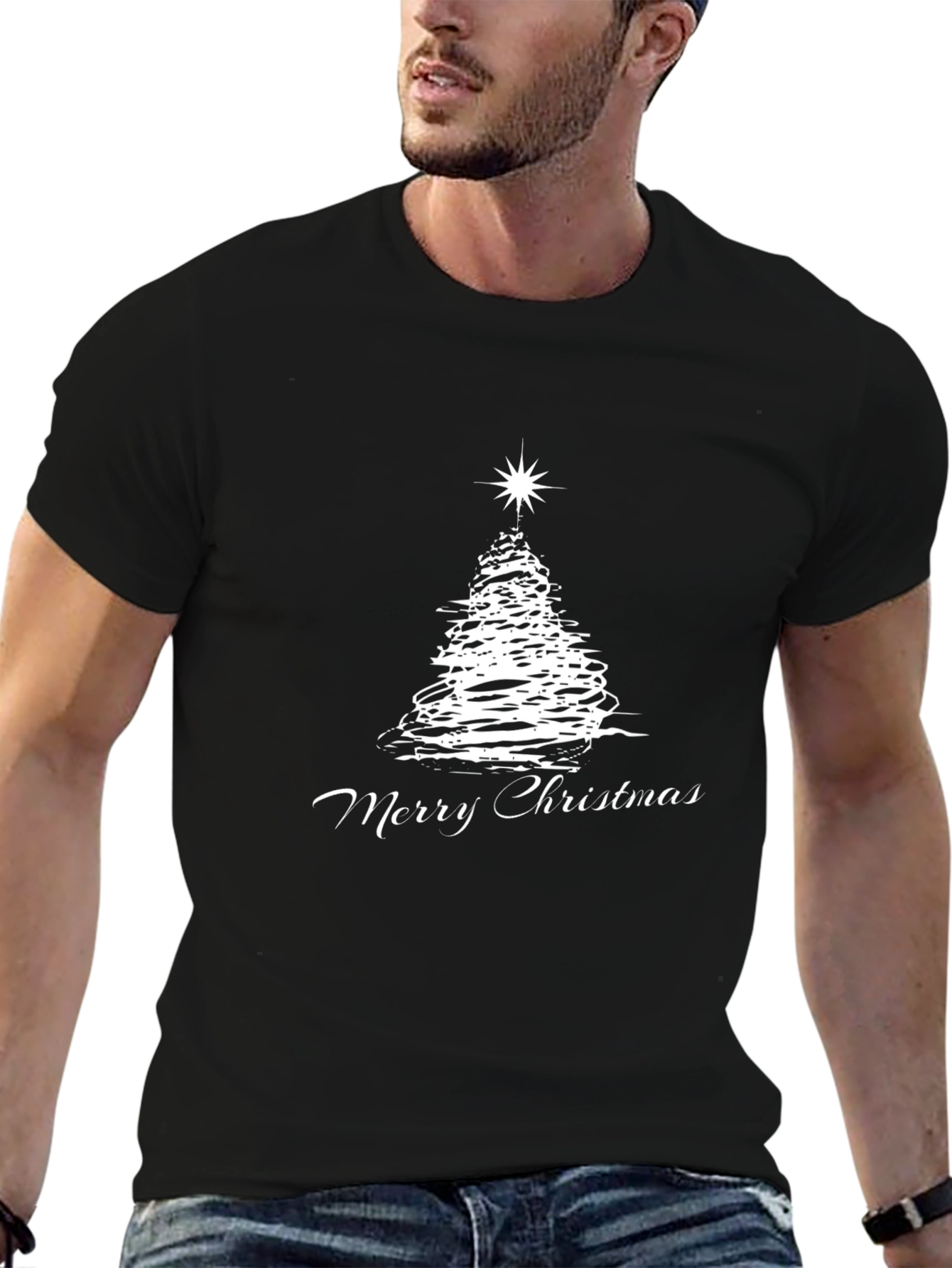 Christmas Tree Graphic Tee - Festive Holiday Shirt