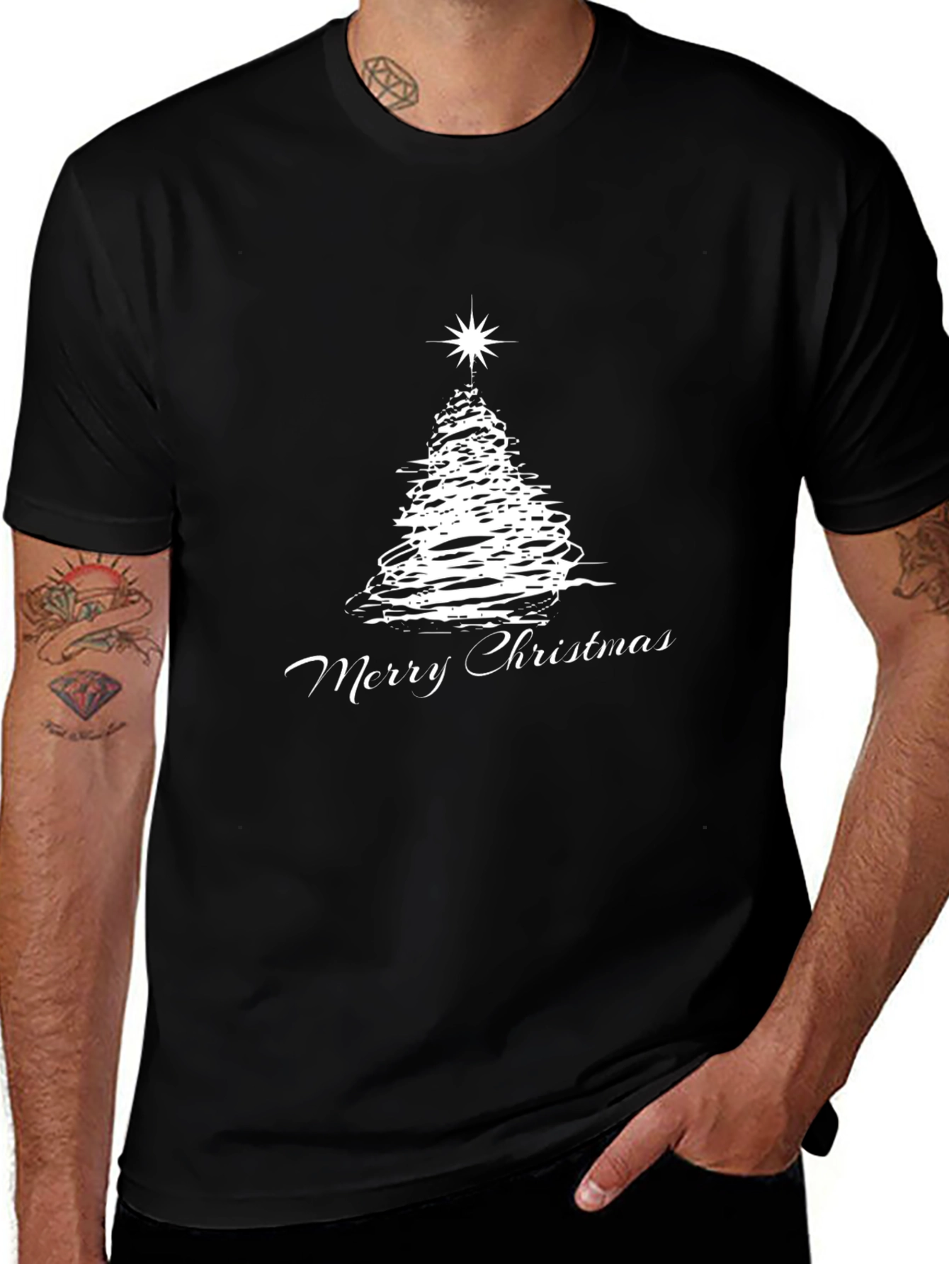 Christmas Tree Graphic Tee - Festive Holiday Shirt