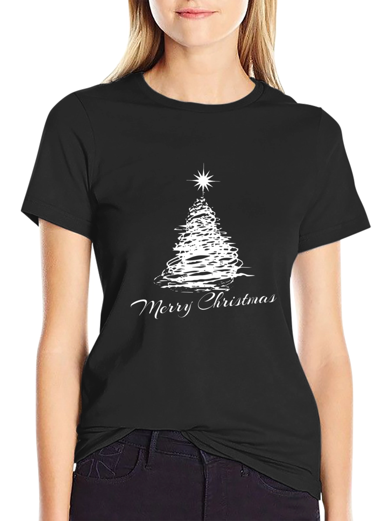 Christmas Tree Graphic Tee - Festive Holiday Shirt