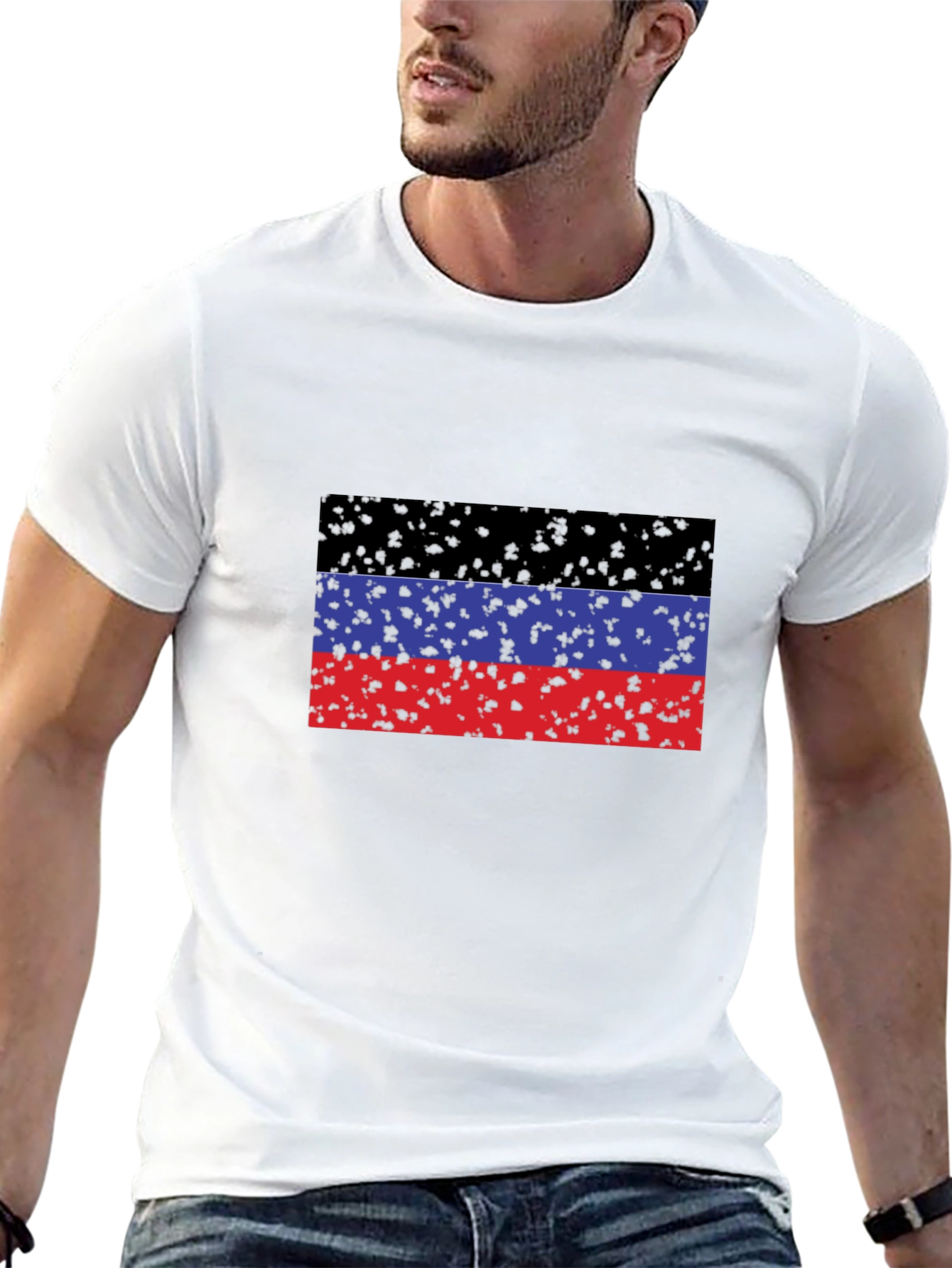 Donetsk Flag T-Shirt - Black Crew Neck Tee