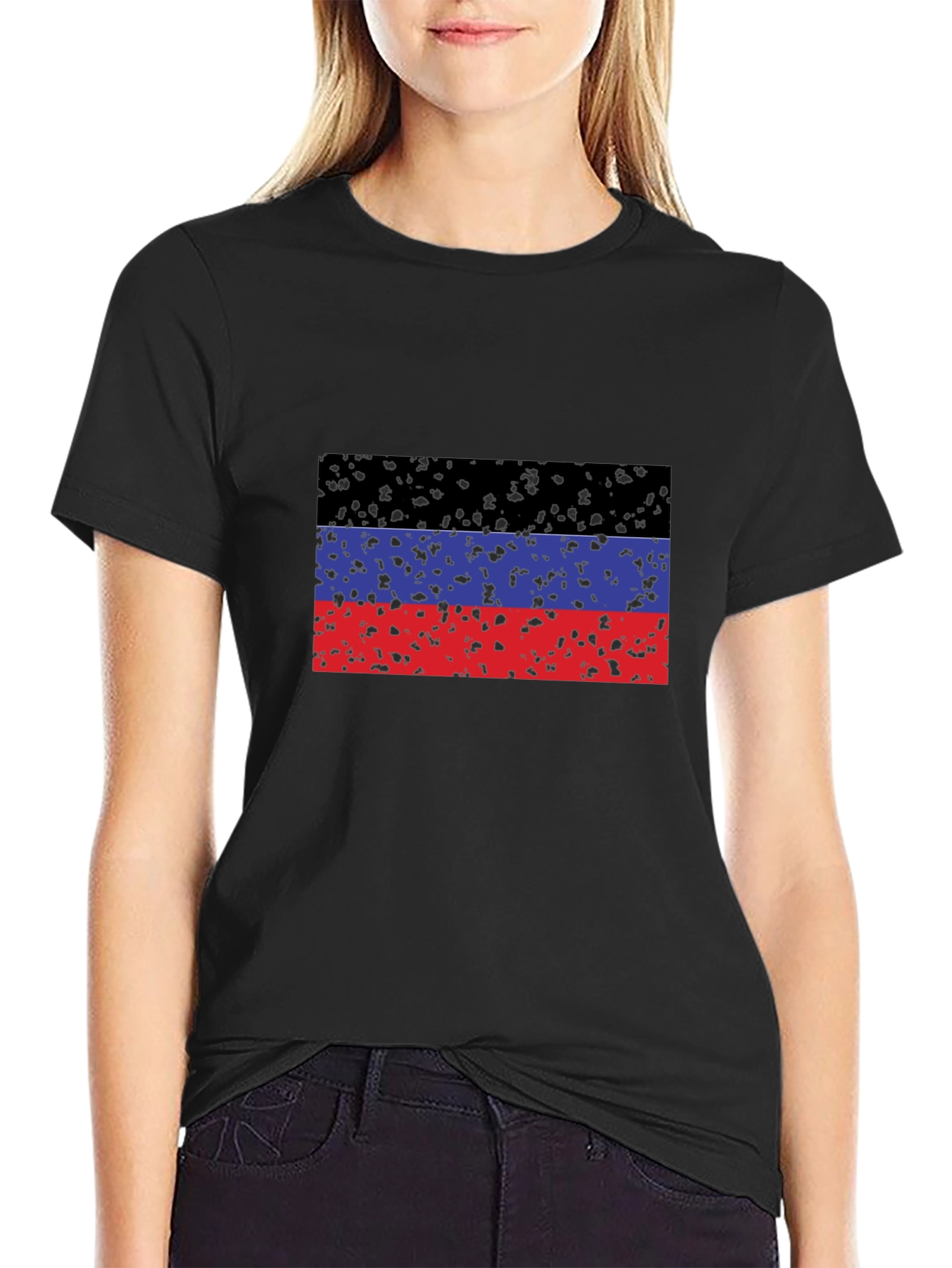 Donetsk Flag T-Shirt - Black Crew Neck Tee
