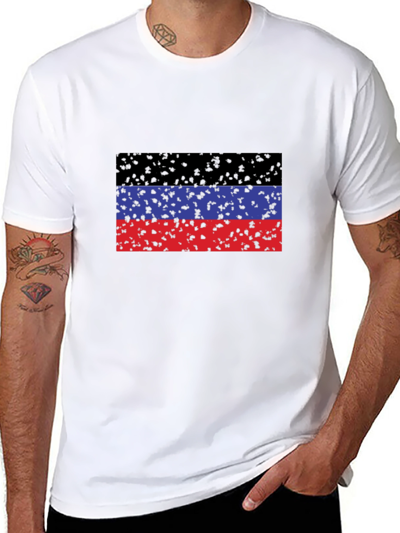 Donetsk Flag T-Shirt - Black Crew Neck Tee
