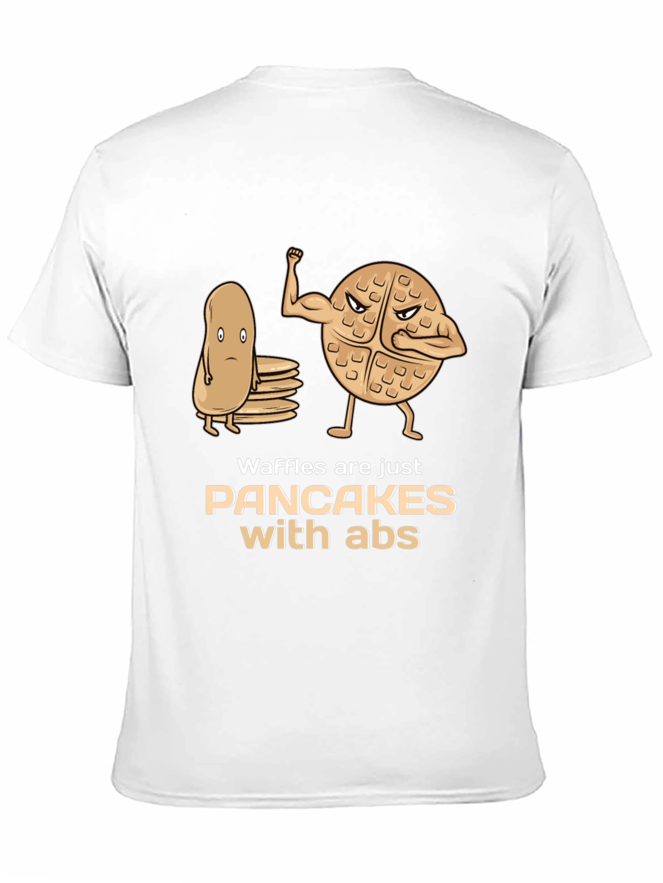 Waffles With Abs Graphic Tee - Funny Food Shirt