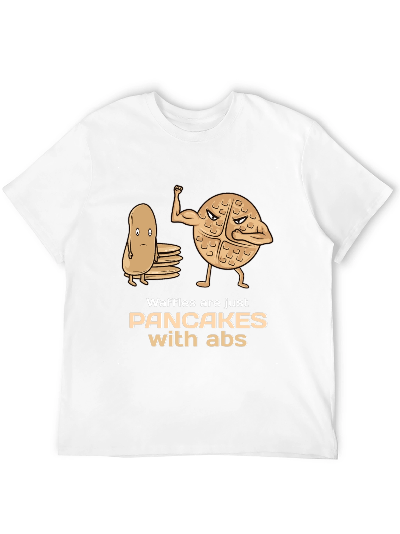 Waffles With Abs Graphic Tee - Funny Food Shirt